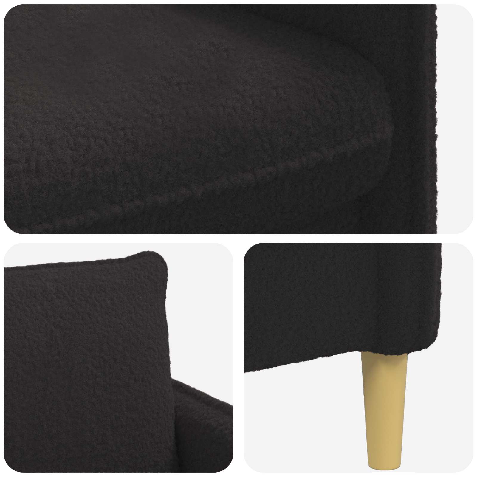 XL fotelis Juoda Bouclé