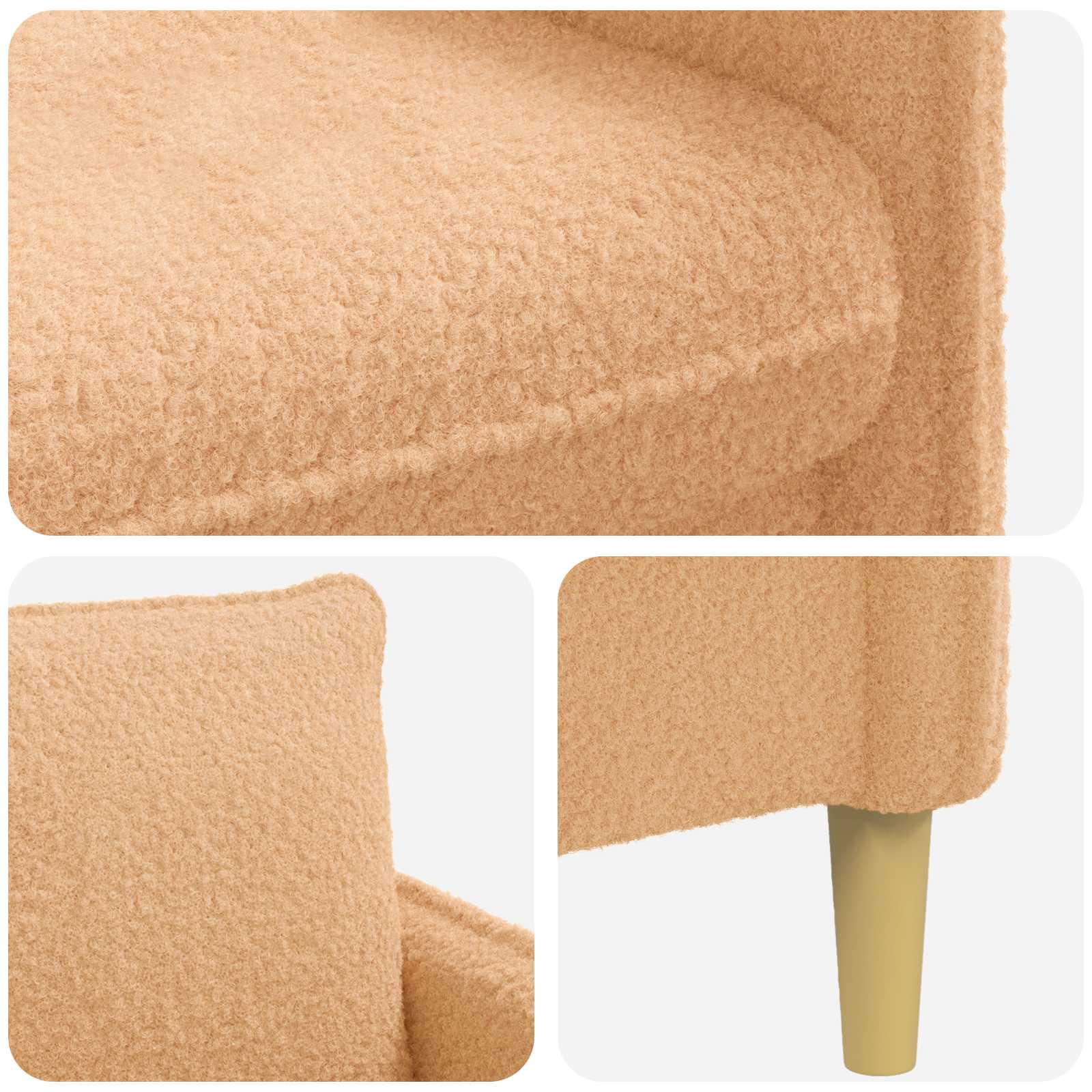 XL fotelis Smėlio Bouclé