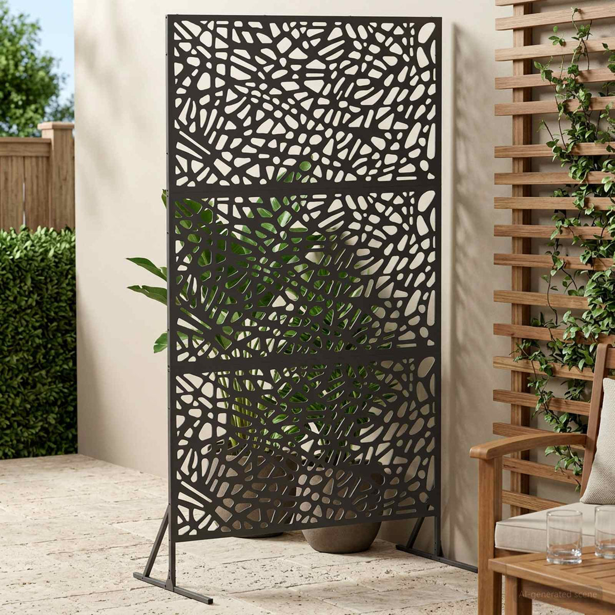 Privatumo žaliuzės 100 x 50 x 180 cm Plienas Juoda
