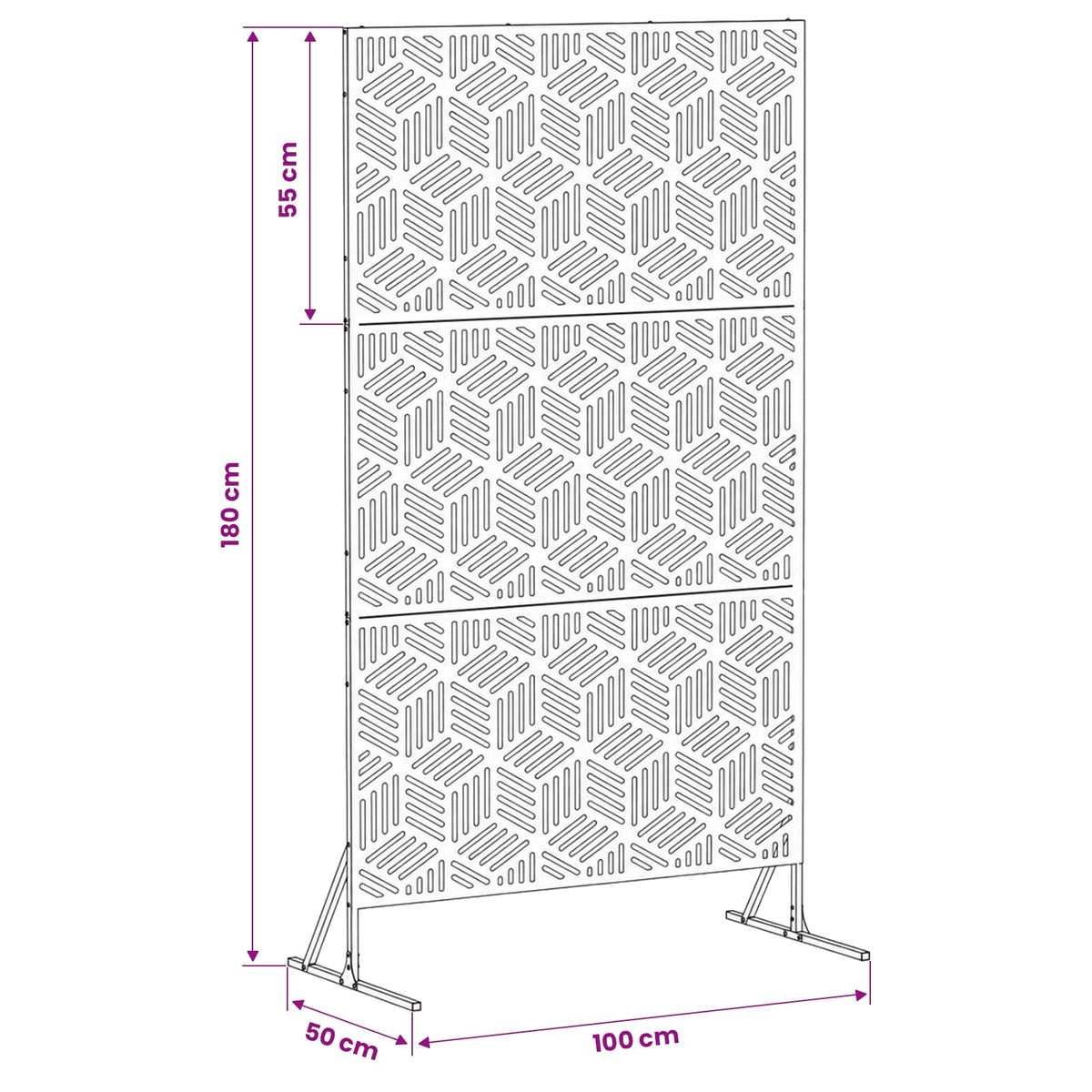 Privatumo žaliuzės 100 x 50 x 180 cm Galvanizuotas plienas