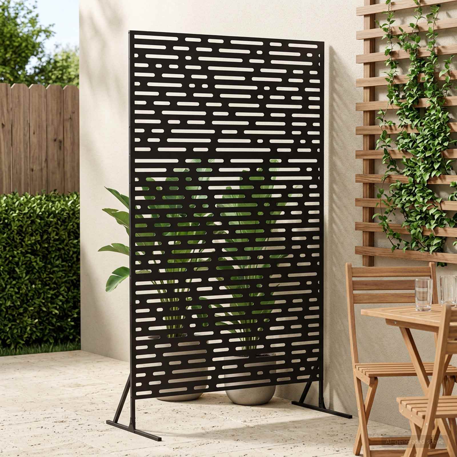 Privatumo žaliuzės 100 x 50 x 180 cm Plienas Juoda