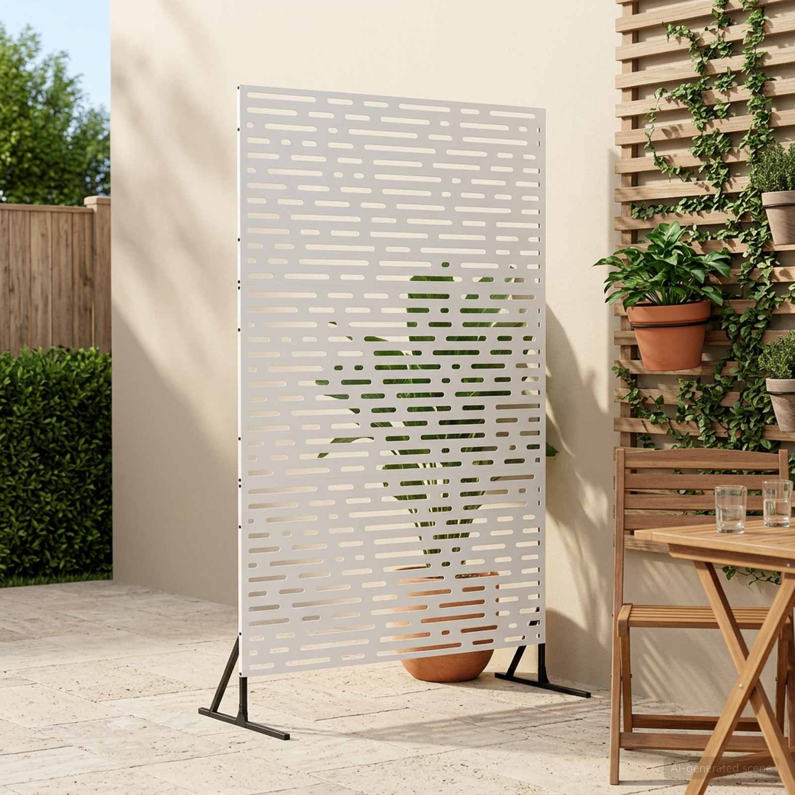 Privatumo žaliuzės 100 x 50 x 180 cm Plienas Balta