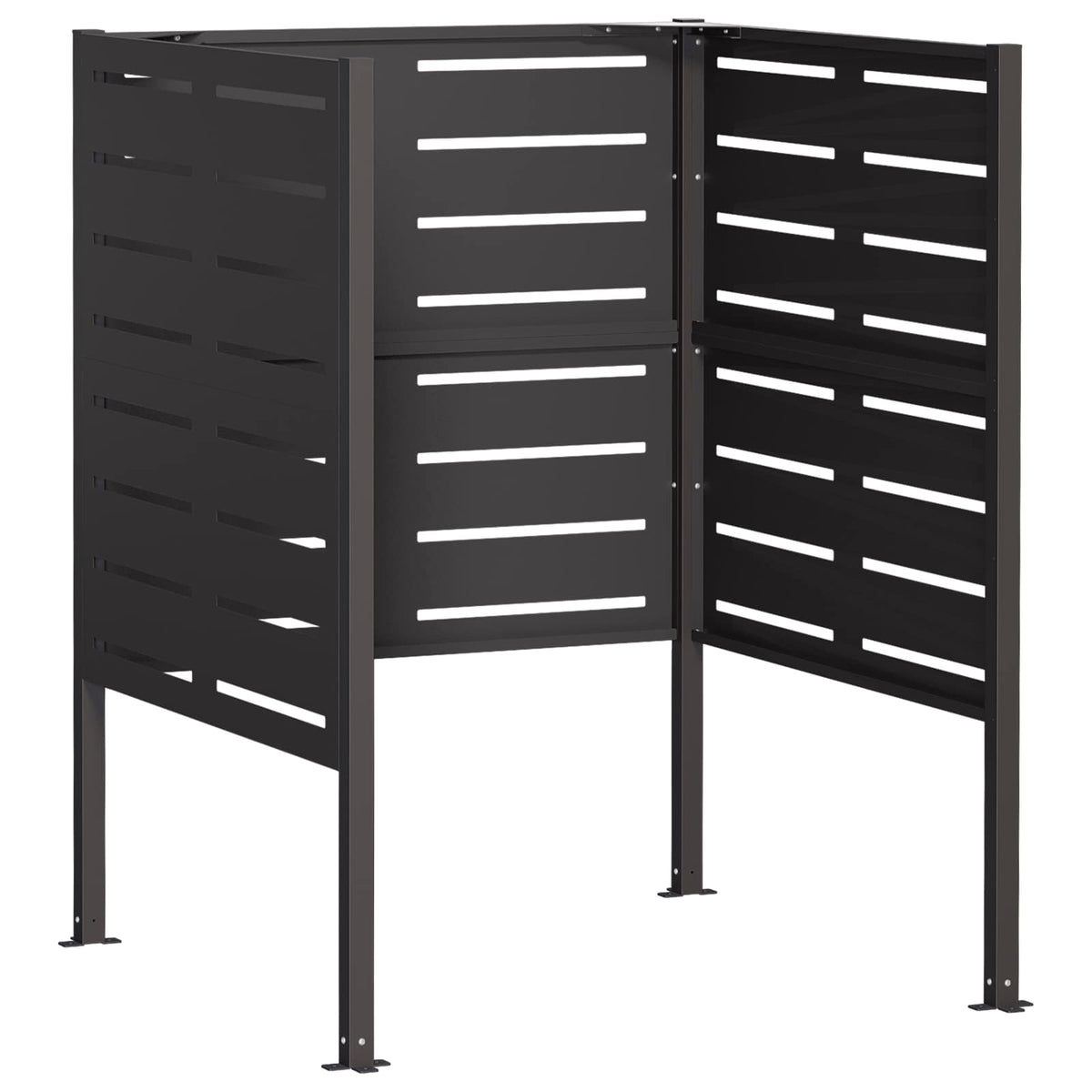 Atliekų konteinerio ekranas 85 x 85 x 113 cm Plienas Juoda