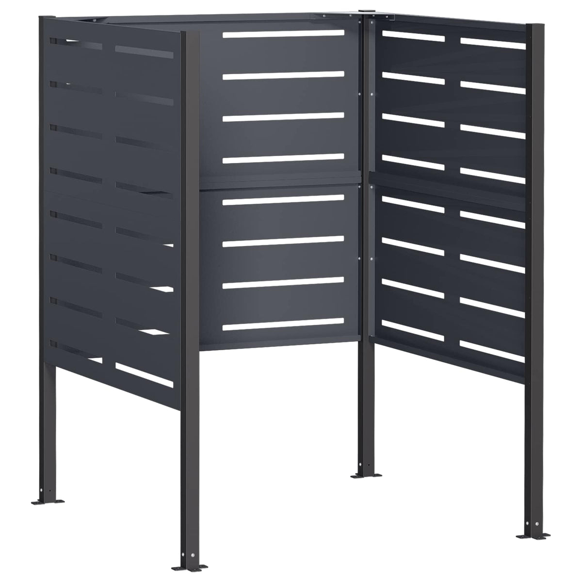 Atliekų konteinerio ekranas 85 x 85 x 113 cm Plienas Antracito
