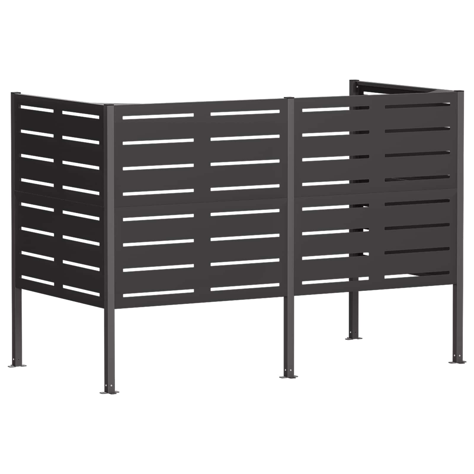 Atliekų konteinerio ekranas 167 x 85 x 113 cm Plienas Juoda