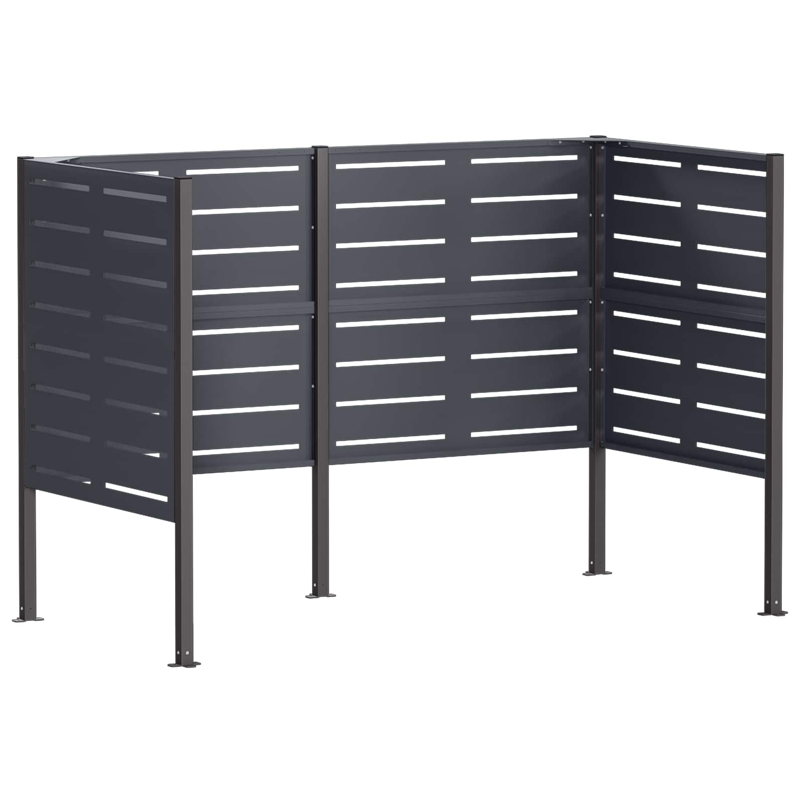Atliekų konteinerio ekranas 167 x 85 x 113 cm Plienas Antracito