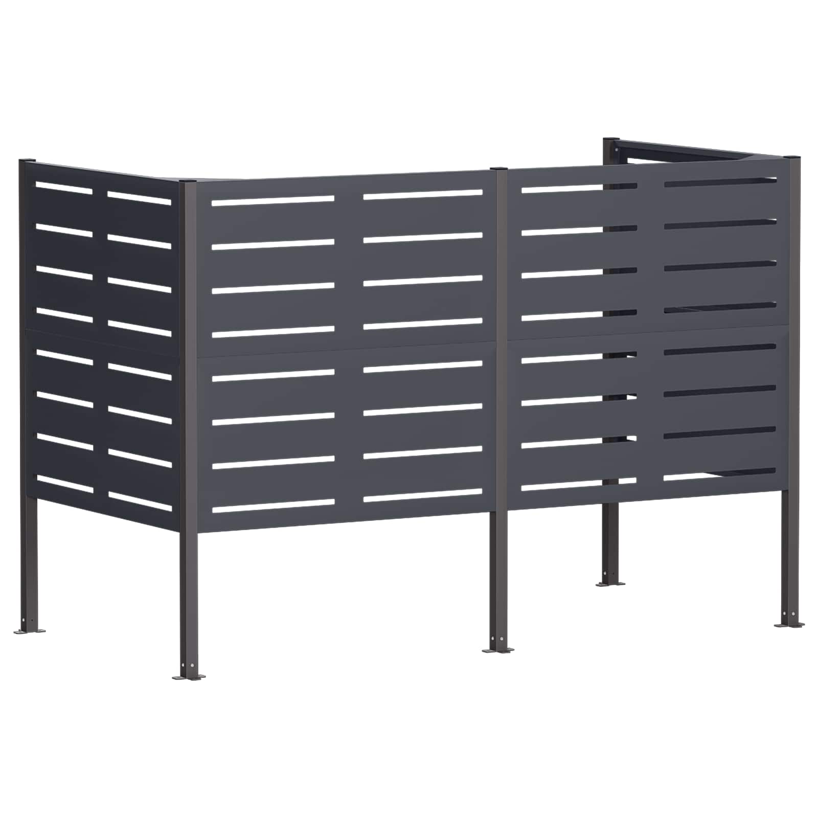 Atliekų konteinerio ekranas 167 x 85 x 113 cm Plienas Antracito