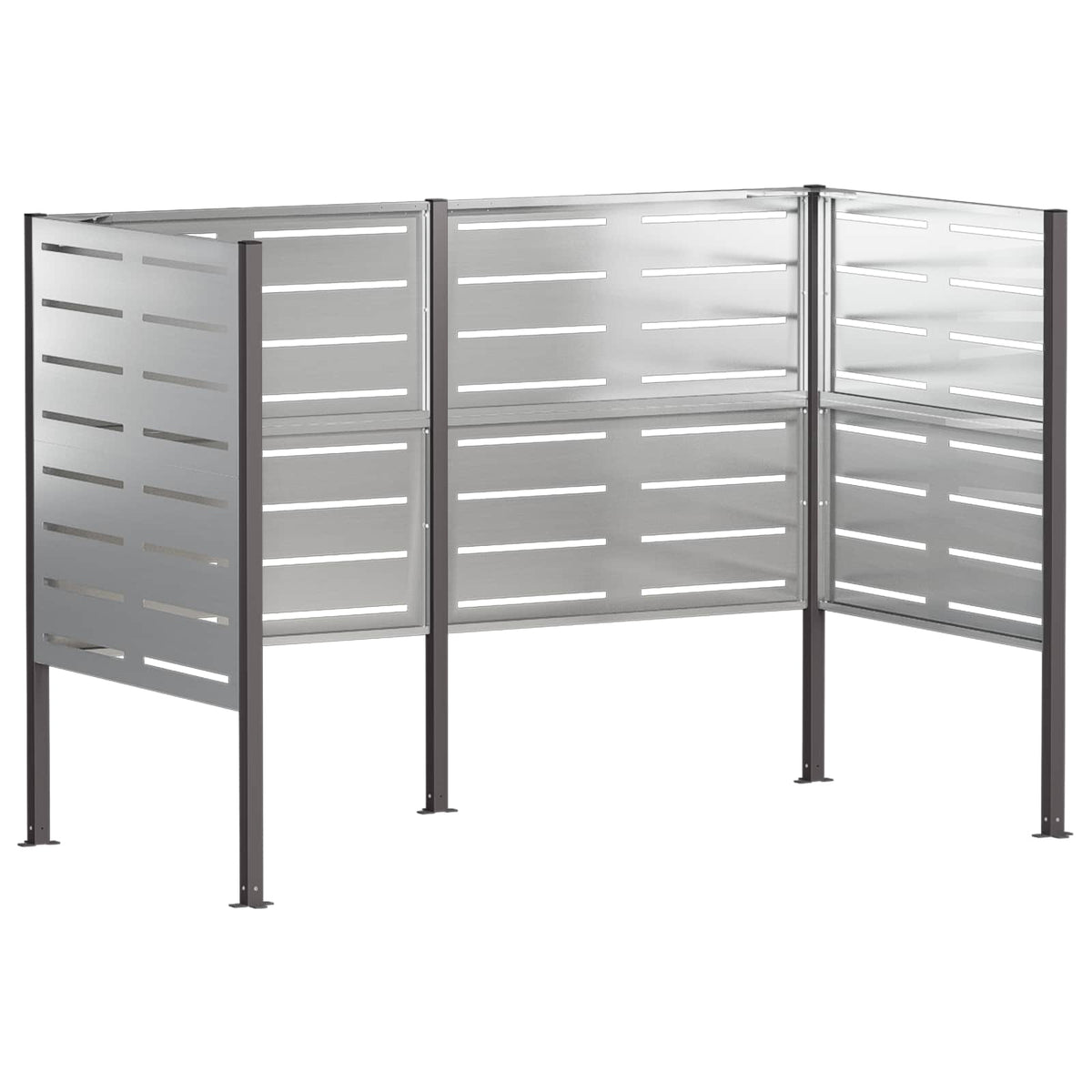 Atliekų konteinerio ekranas 167 x 85 x 113 cm Sidabrinė