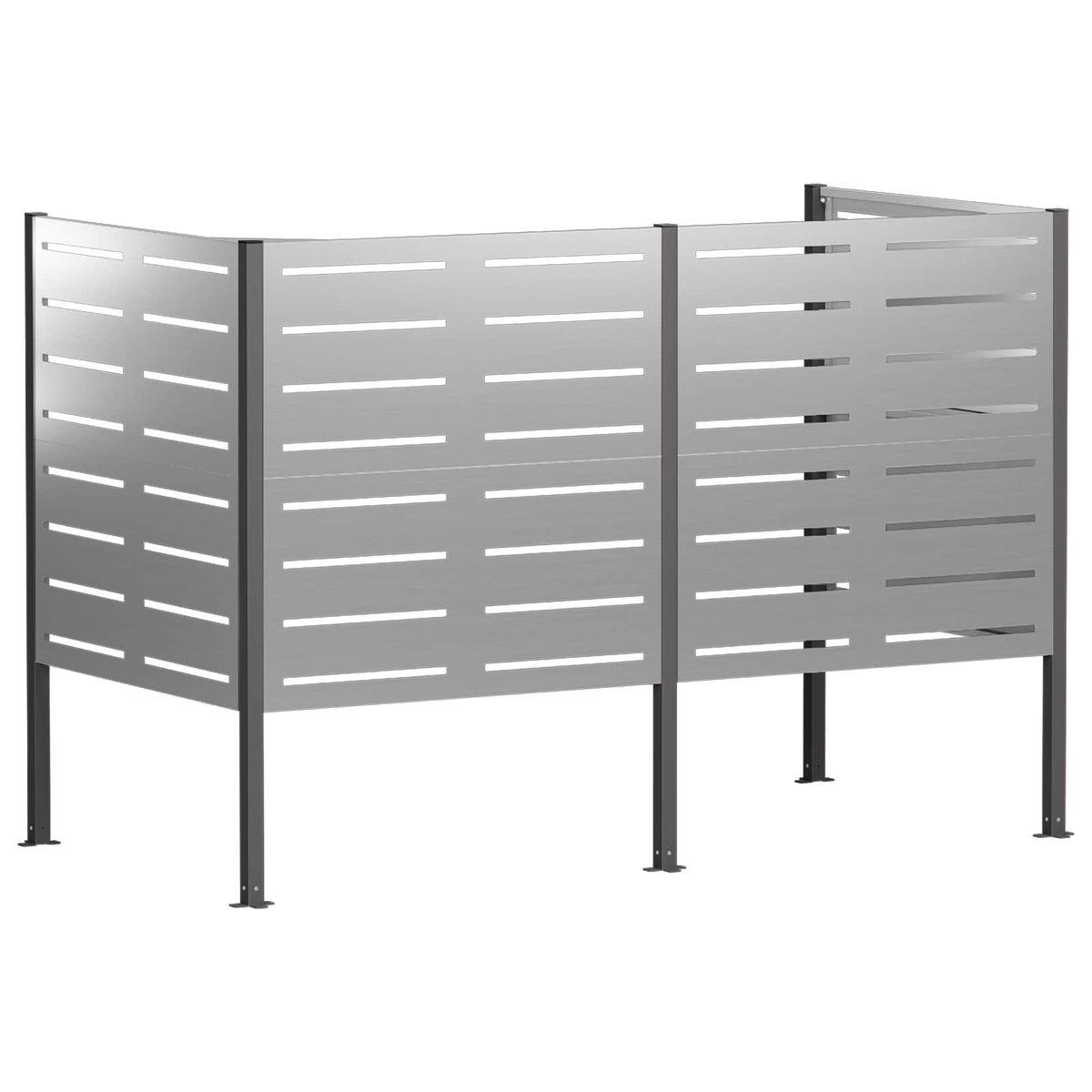Atliekų konteinerio ekranas 167 x 85 x 113 cm Sidabrinė