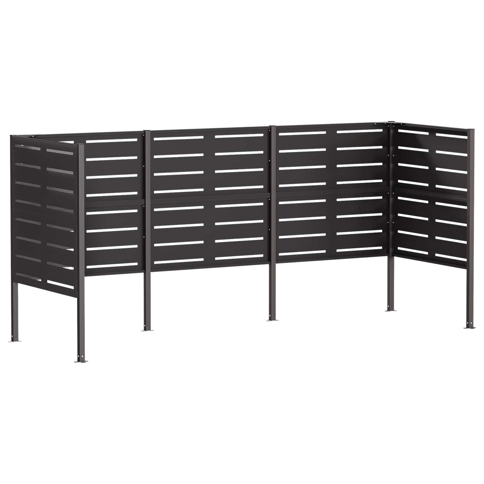 Atliekų konteinerio ekranas 249 x 85 x 113 cm Plienas Juoda