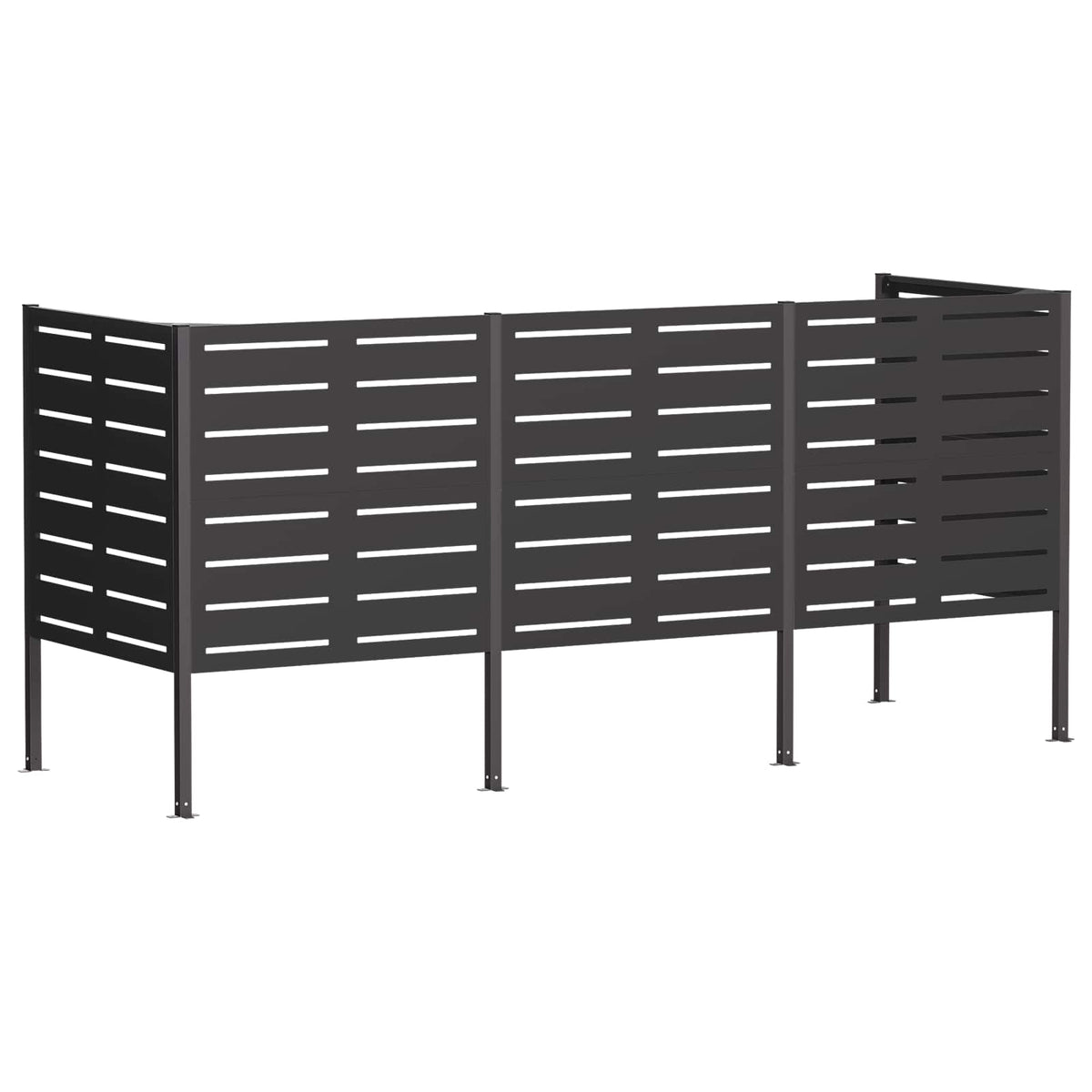 Atliekų konteinerio ekranas 249 x 85 x 113 cm Plienas Juoda