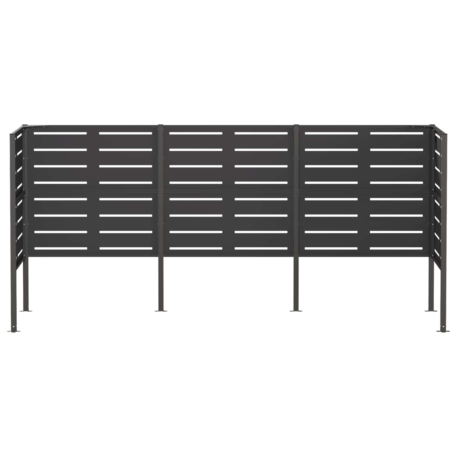 Atliekų konteinerio ekranas 249 x 85 x 113 cm Plienas Juoda