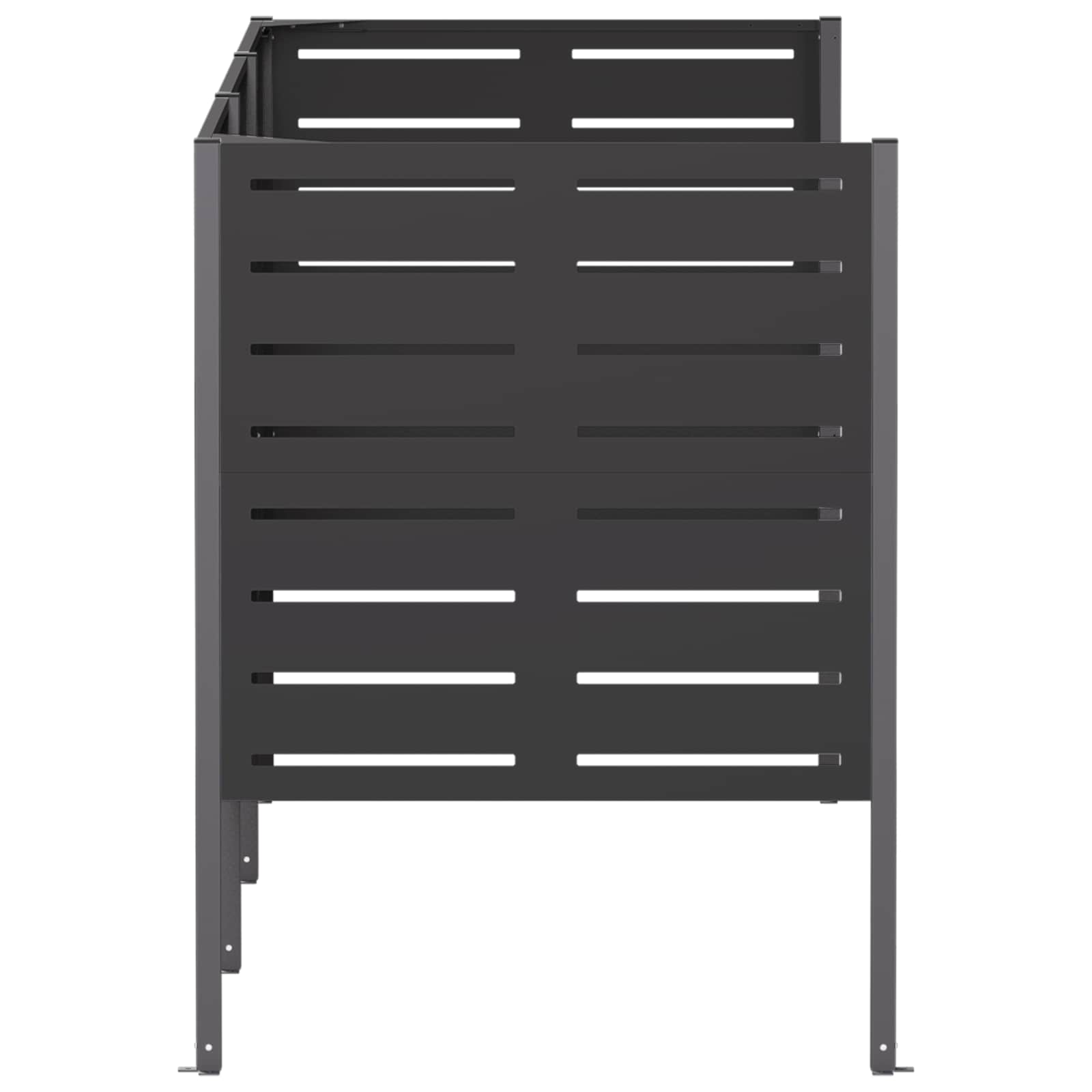 Atliekų konteinerio ekranas 249 x 85 x 113 cm Plienas Juoda