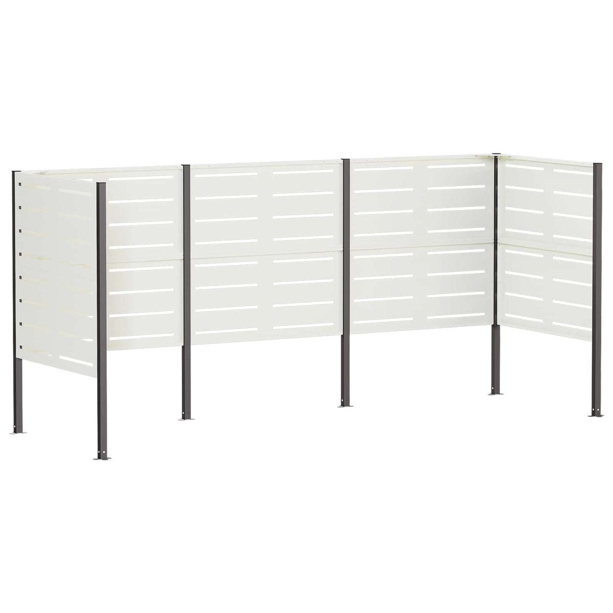 Atliekų konteinerio ekranas 249 x 85 x 113 cm Plienas Balta