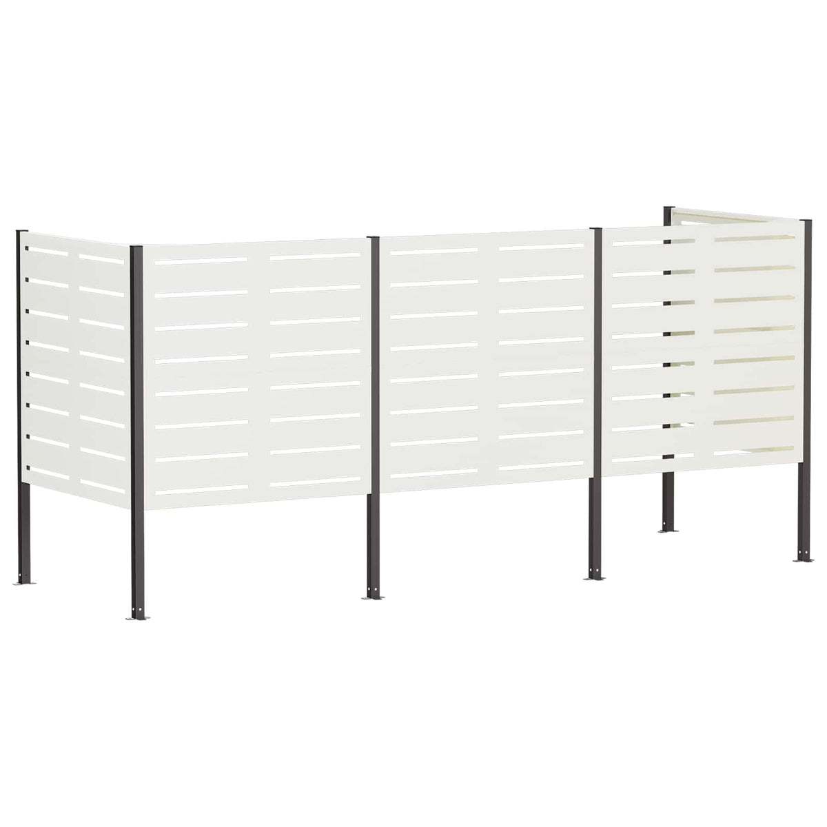 Atliekų konteinerio ekranas 249 x 85 x 113 cm Plienas Balta