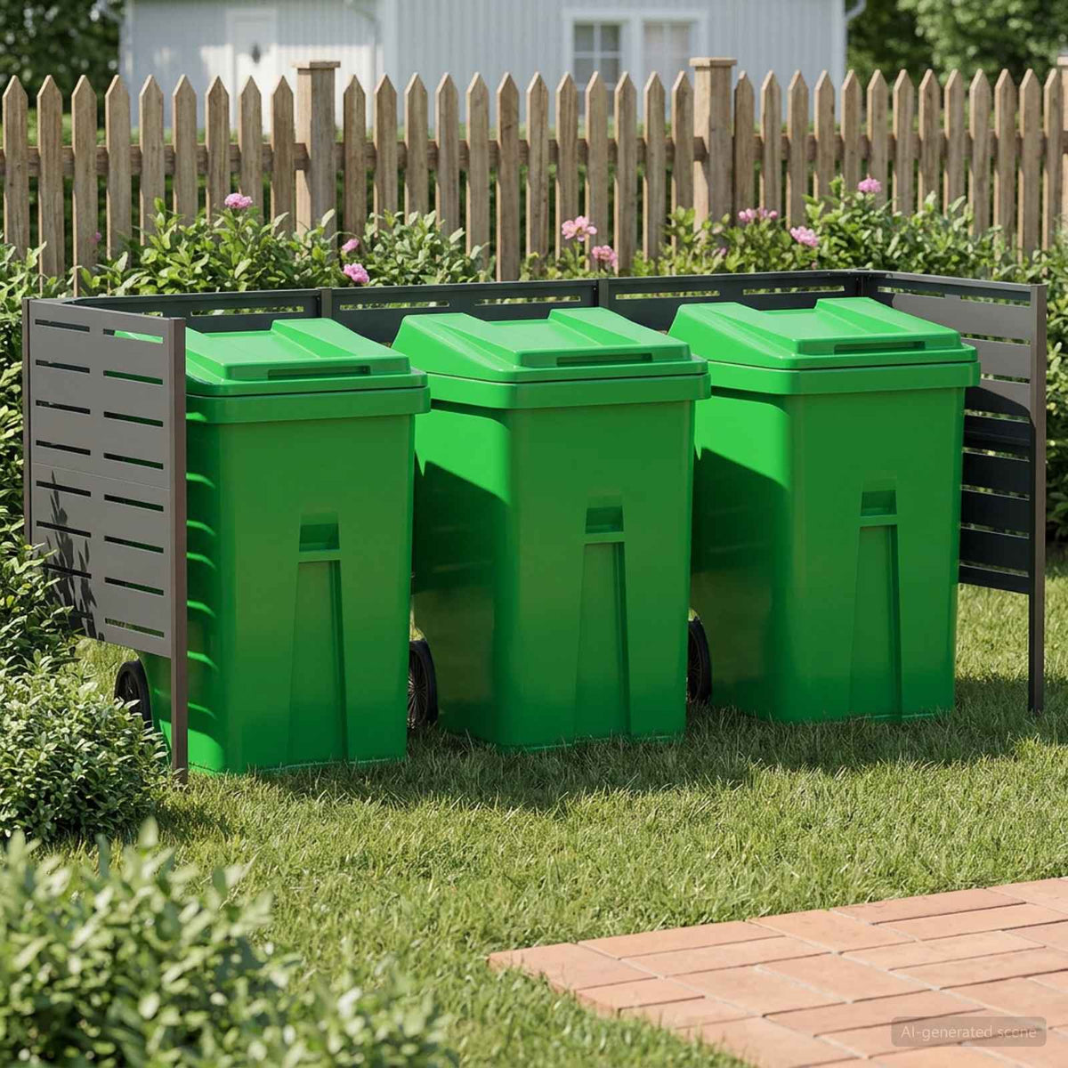 Atliekų konteinerio ekranas 249 x 85 x 113 cm Plienas Antracito