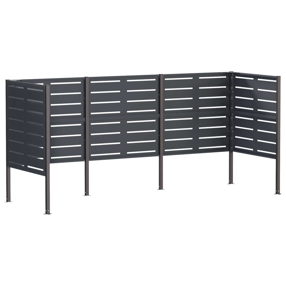 Atliekų konteinerio ekranas 249 x 85 x 113 cm Plienas Antracito