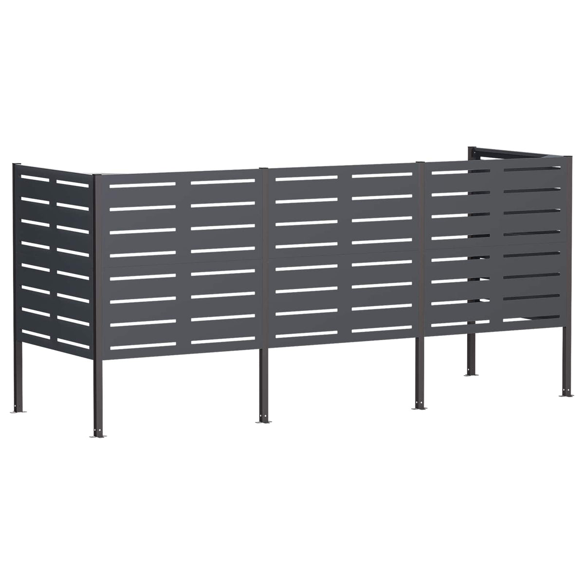 Atliekų konteinerio ekranas 249 x 85 x 113 cm Plienas Antracito