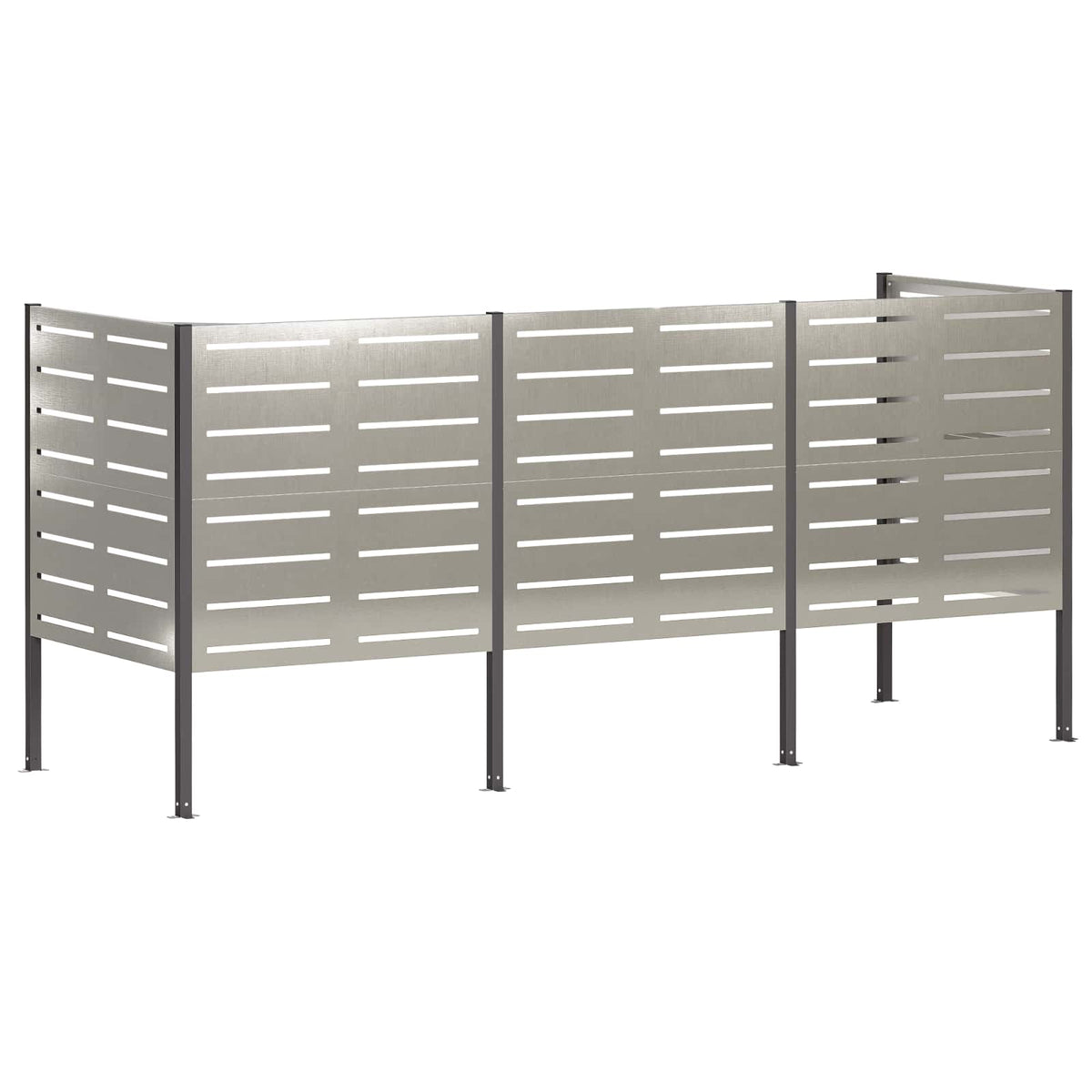 Atliekų konteinerio ekranas 249 x 85 x 113 cm Sidabrinė