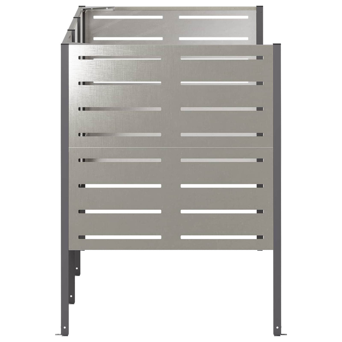 Atliekų konteinerio ekranas 249 x 85 x 113 cm Sidabrinė