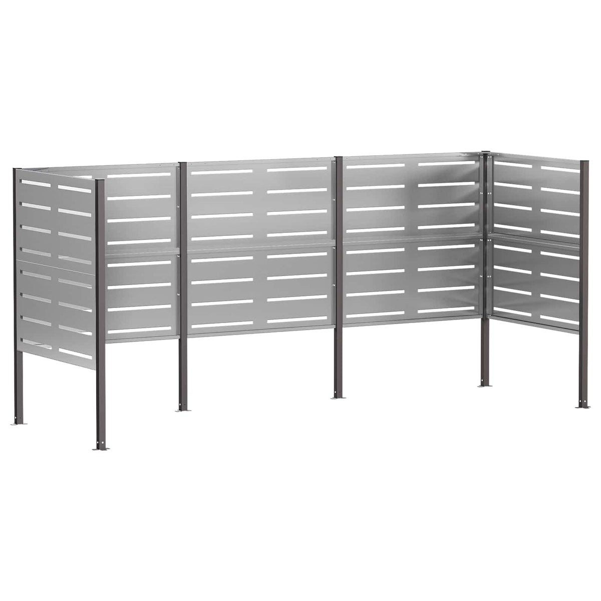 Atliekų konteinerio ekranas 249 x 85 x 113 cm Sidabrinė
