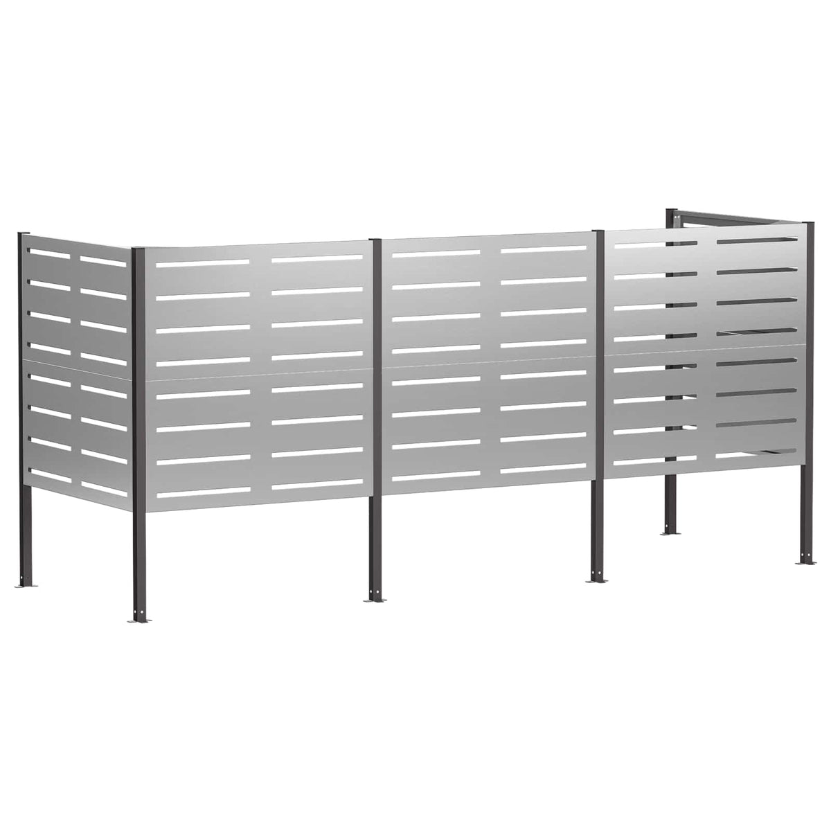 Atliekų konteinerio ekranas 249 x 85 x 113 cm Sidabrinė