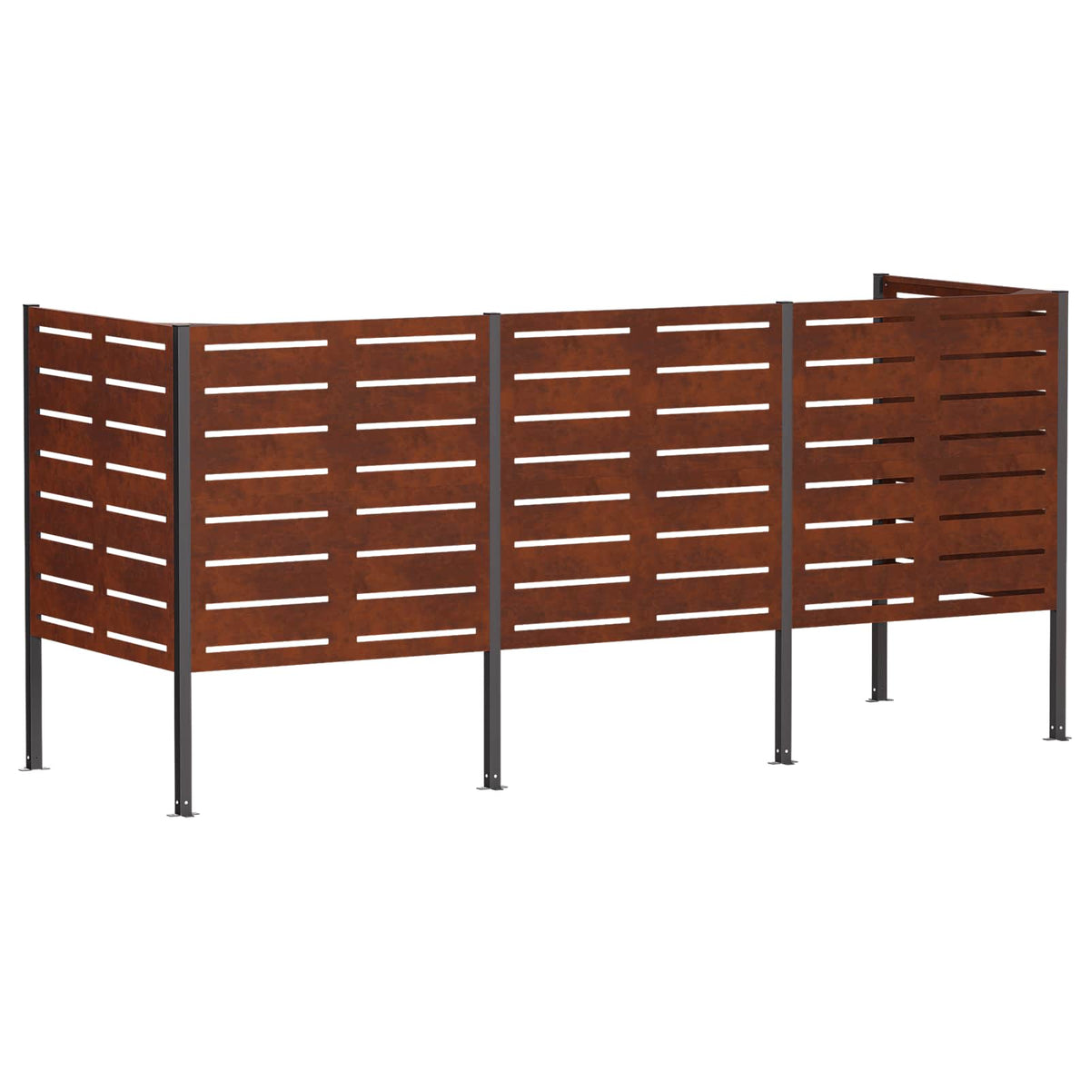 Atliekų konteinerio ekranas 249 x 85 x 113 cm Rūdijanti