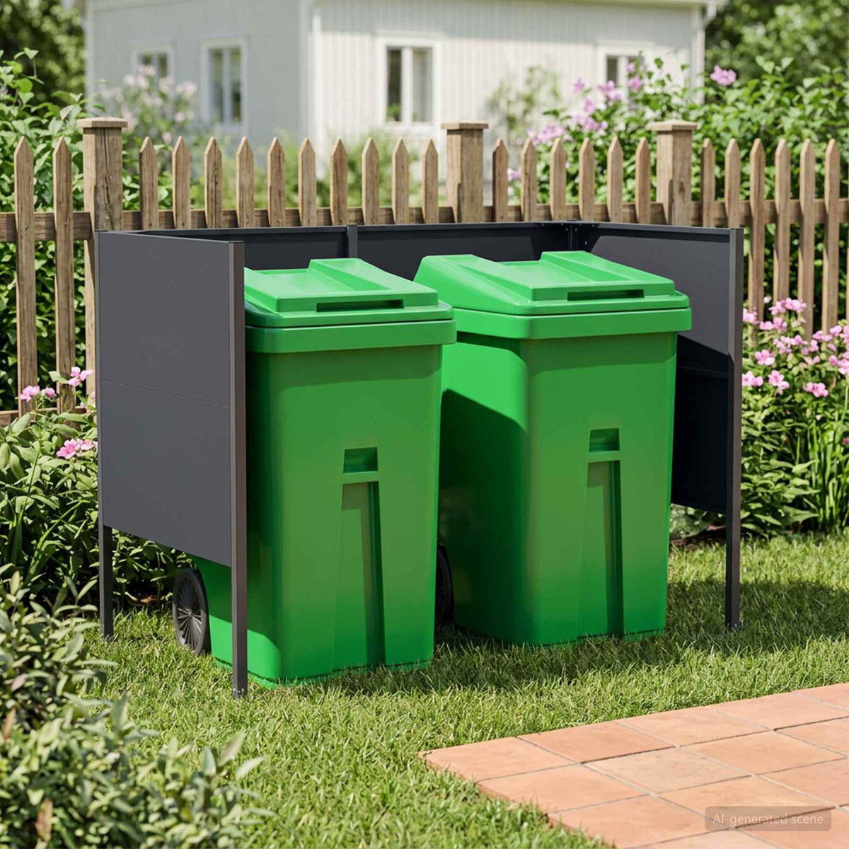 Atliekų konteinerio ekranas 167 x 85 x 113 cm Plienas Antracito