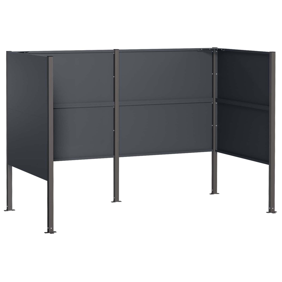 Atliekų konteinerio ekranas 167 x 85 x 113 cm Plienas Antracito