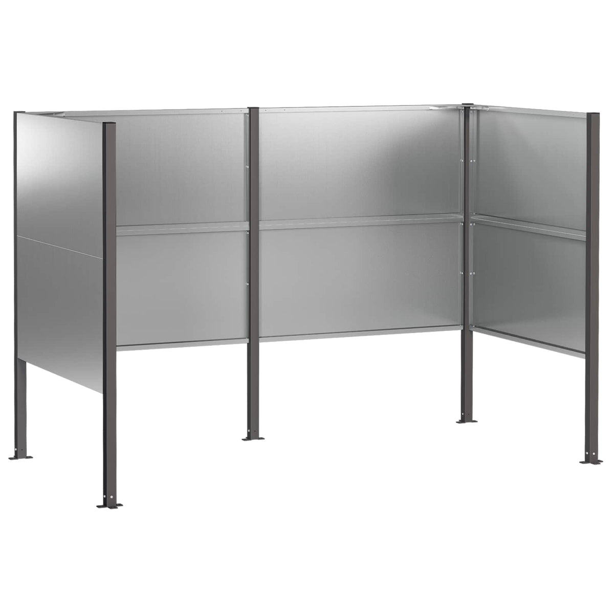Atliekų konteinerio ekranas 167 x 85 x 113 cm Sidabrinė
