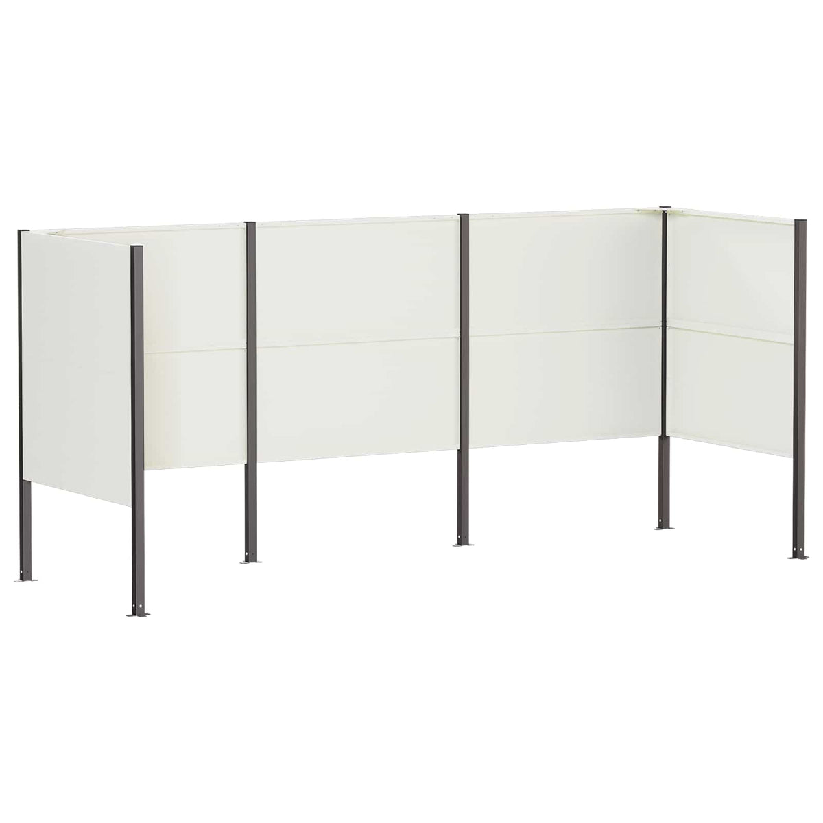 Atliekų konteinerio ekranas 249 x 85 x 113 cm Plienas Balta
