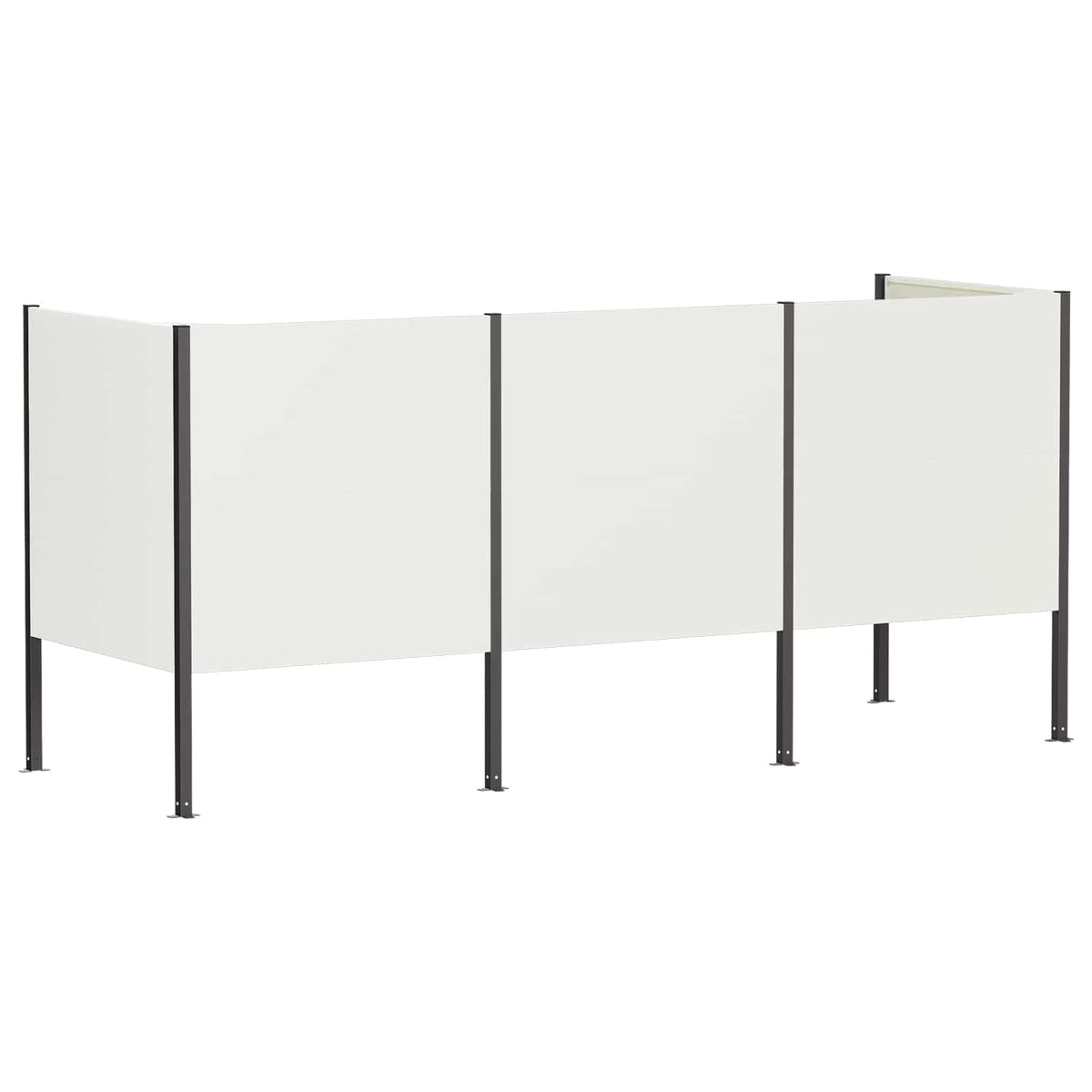 Atliekų konteinerio ekranas 249 x 85 x 113 cm Plienas Balta