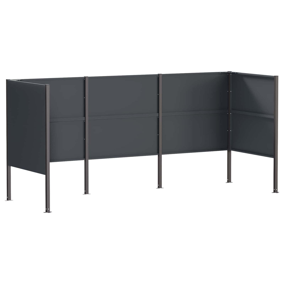 Atliekų konteinerio ekranas 249 x 85 x 113 cm Plienas Antracito