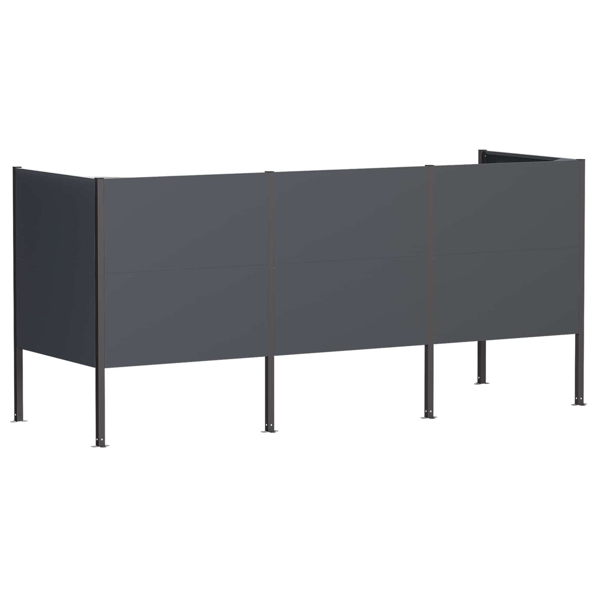 Atliekų konteinerio ekranas 249 x 85 x 113 cm Plienas Antracito