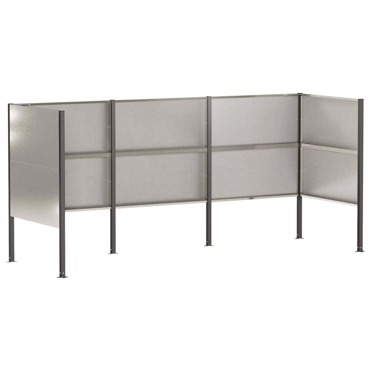 Atliekų konteinerio ekranas 249 x 85 x 113 cm Sidabrinė