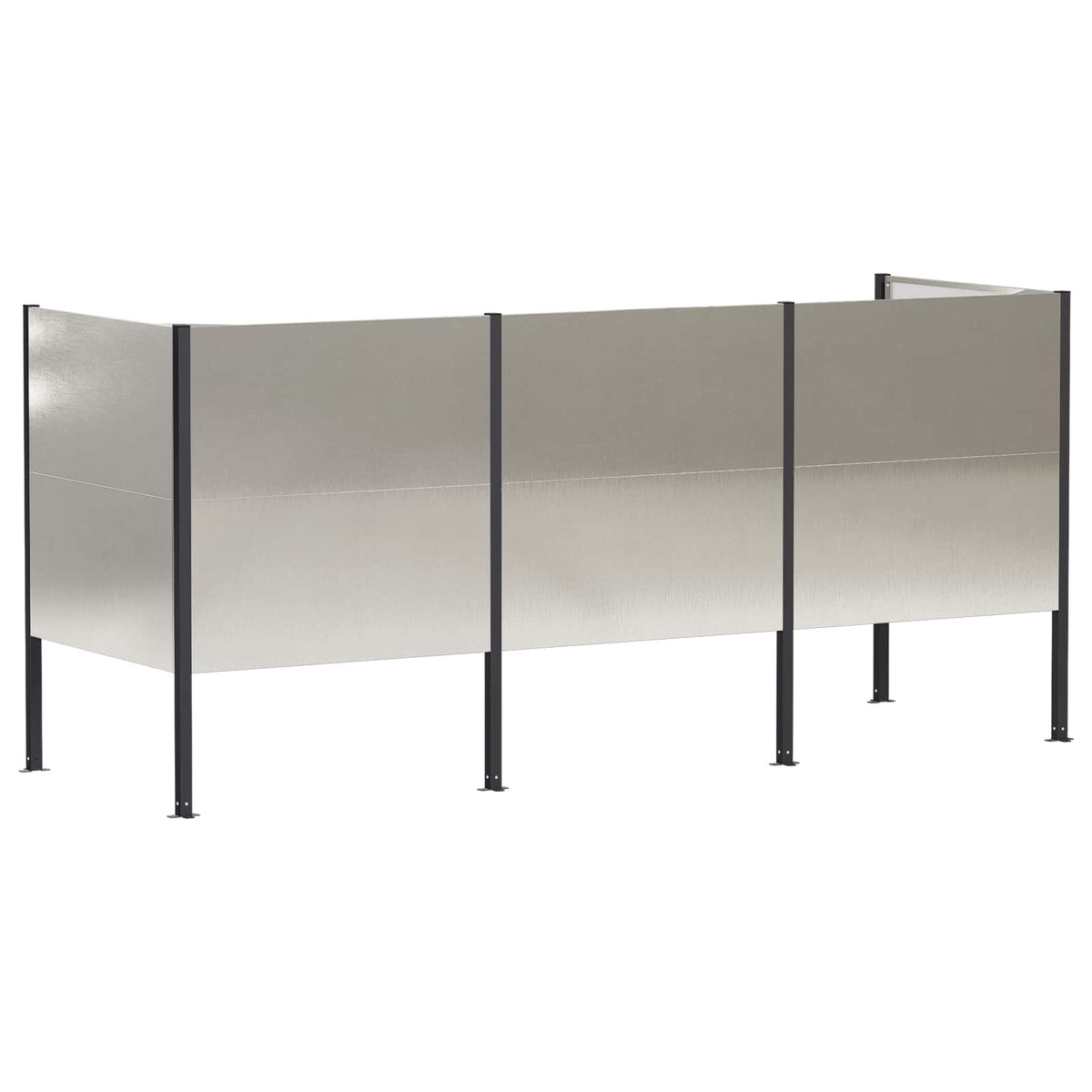 Atliekų konteinerio ekranas 249 x 85 x 113 cm Sidabrinė