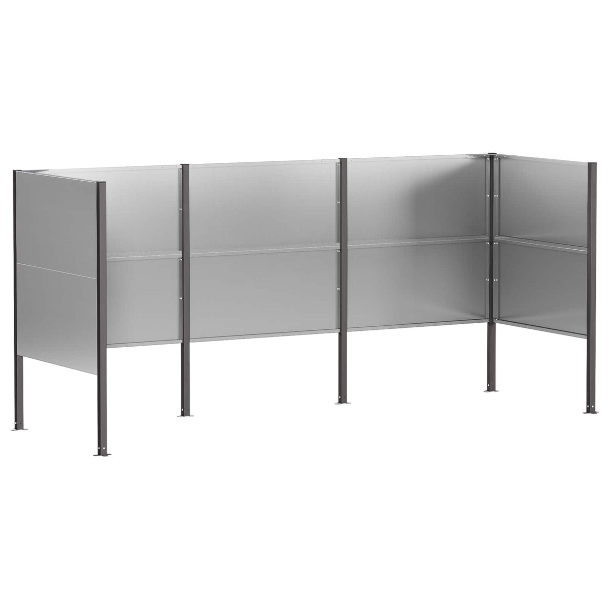 Atliekų konteinerio ekranas 249 x 85 x 113 cm Sidabrinė
