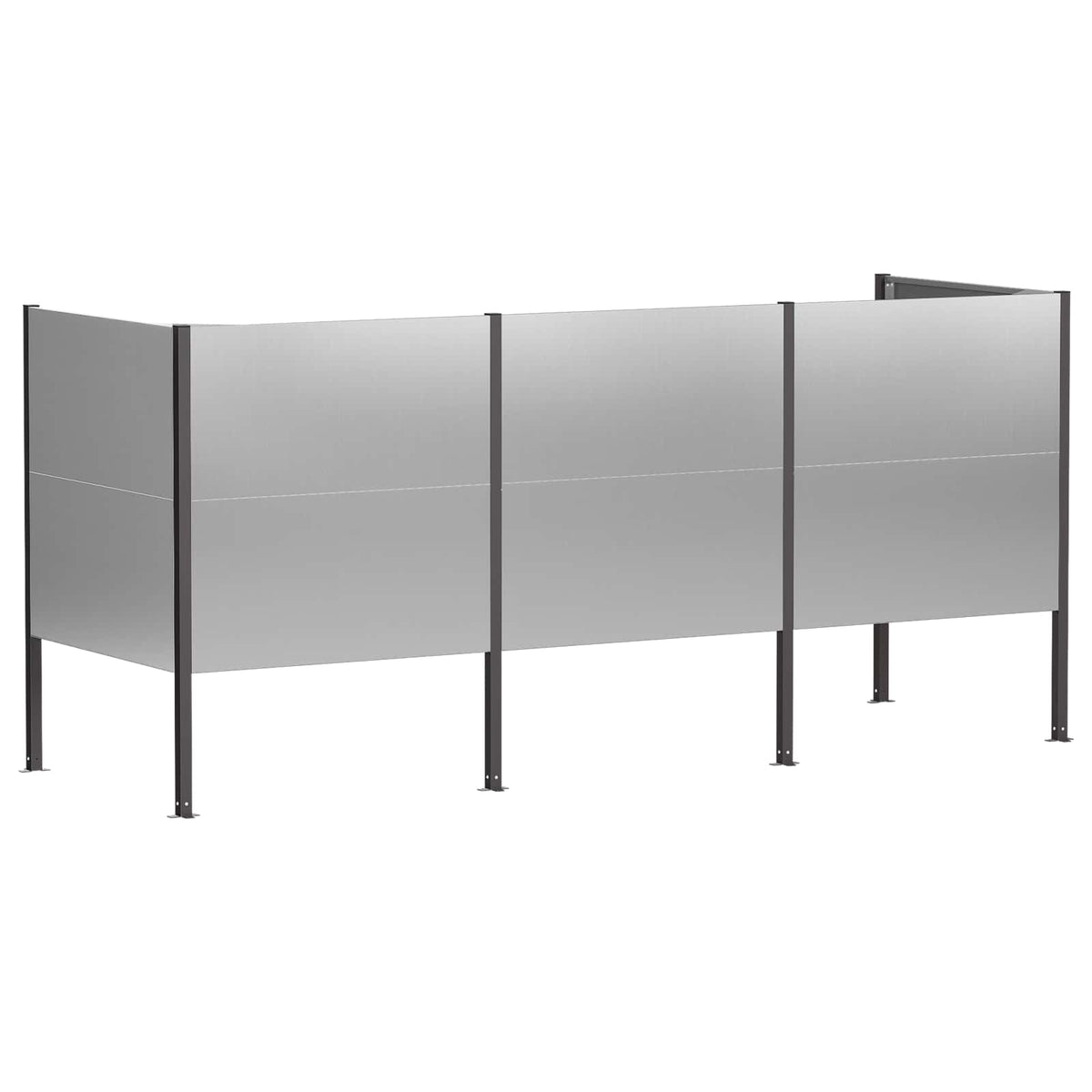 Atliekų konteinerio ekranas 249 x 85 x 113 cm Sidabrinė