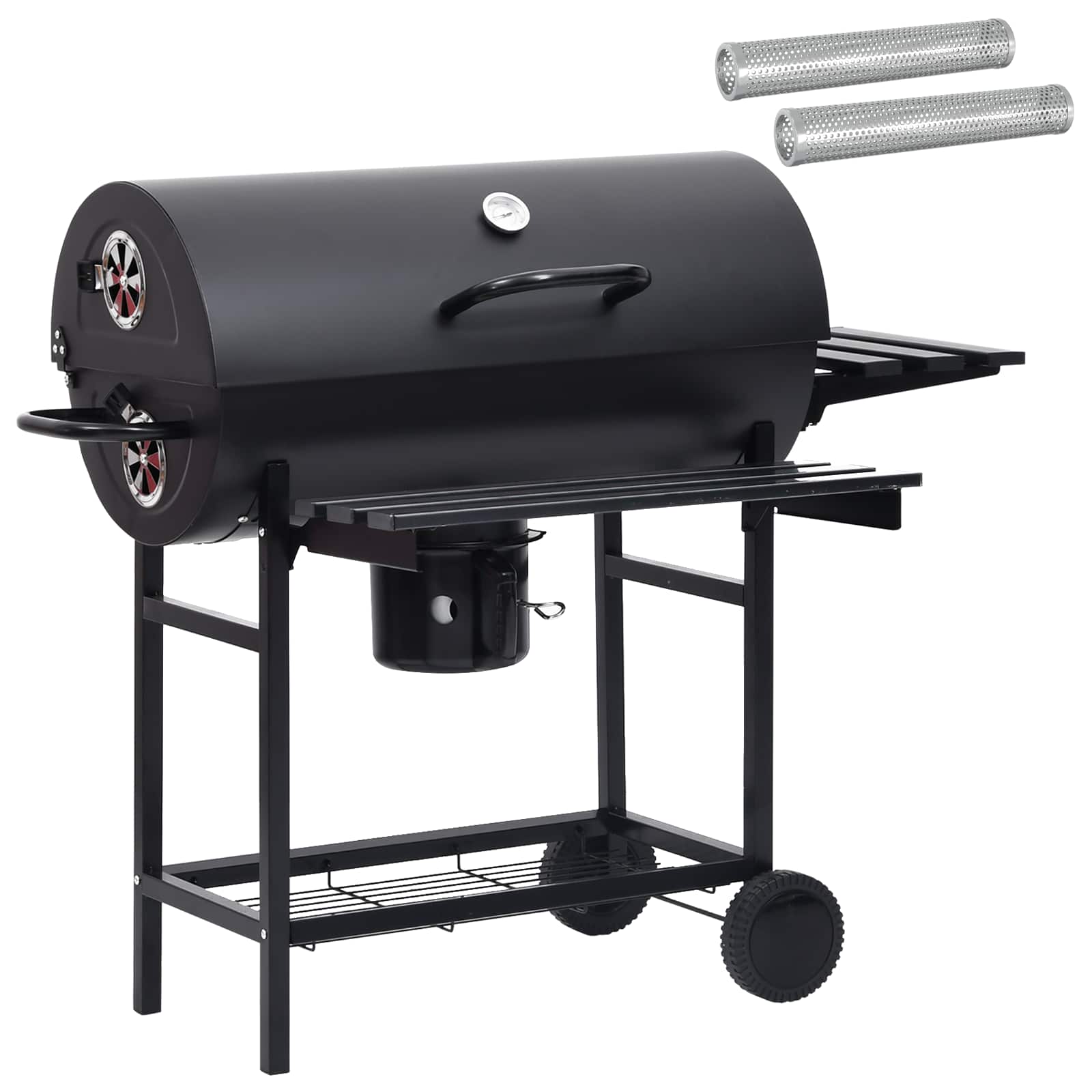Barelių grilis su ratais ir lentynomis 3 pcs 115 x 85 x 95 cm