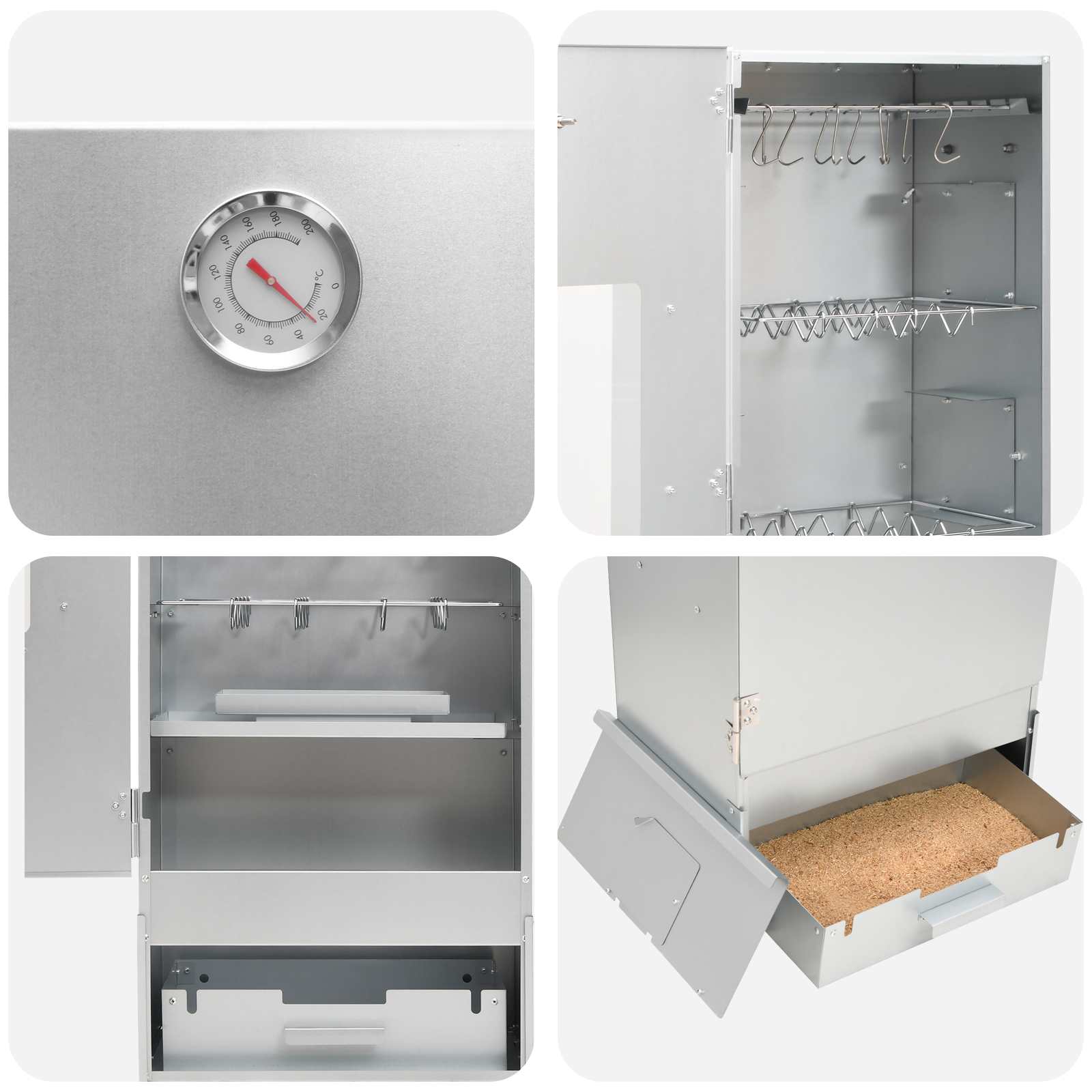 Rūkykla 3 pcs 44,5 x 29 x 110 cm Galvanizuotas plienas