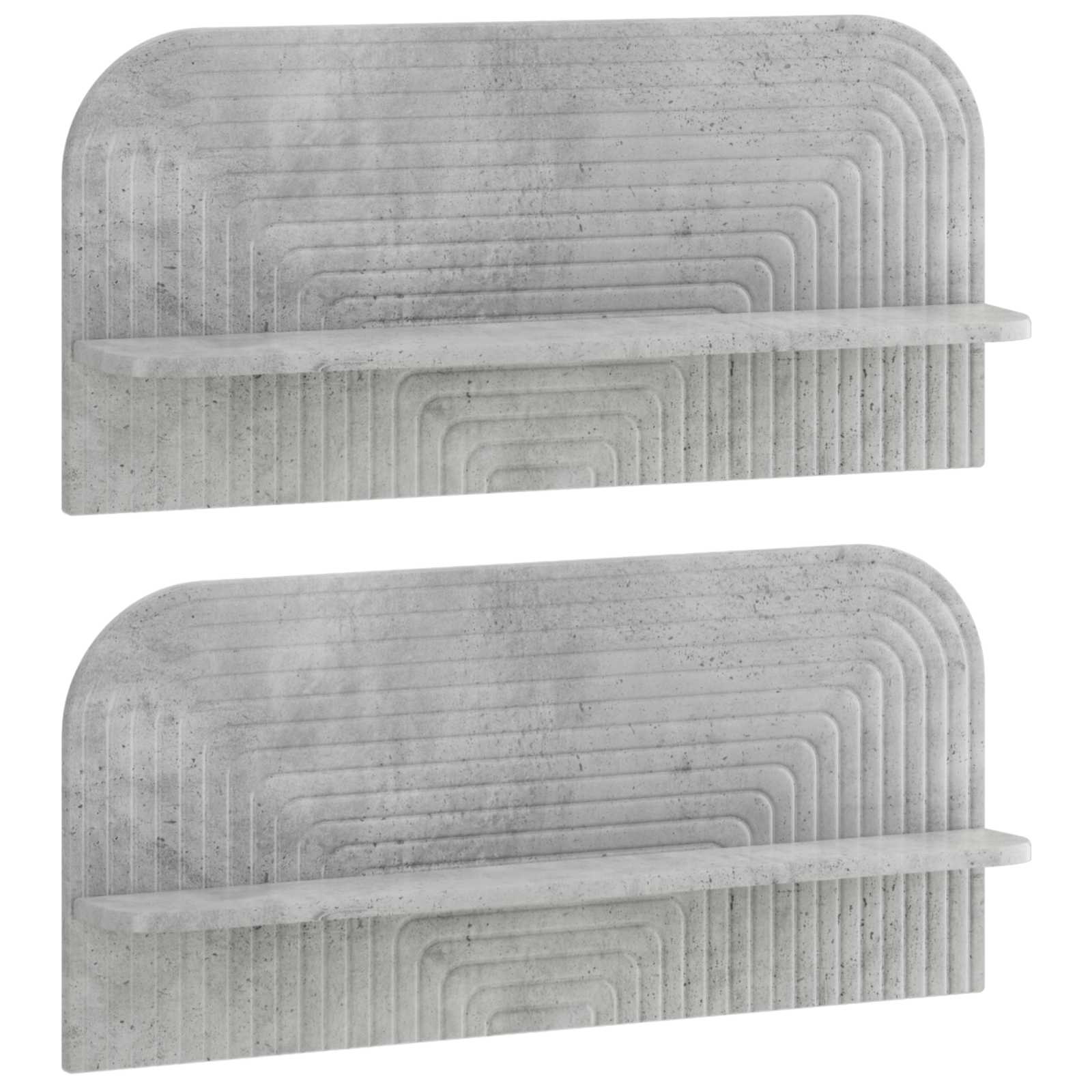 Sieninė lentyna 2 vnt. Betono pilka 80,5 x 13,5 x 37,5 cm