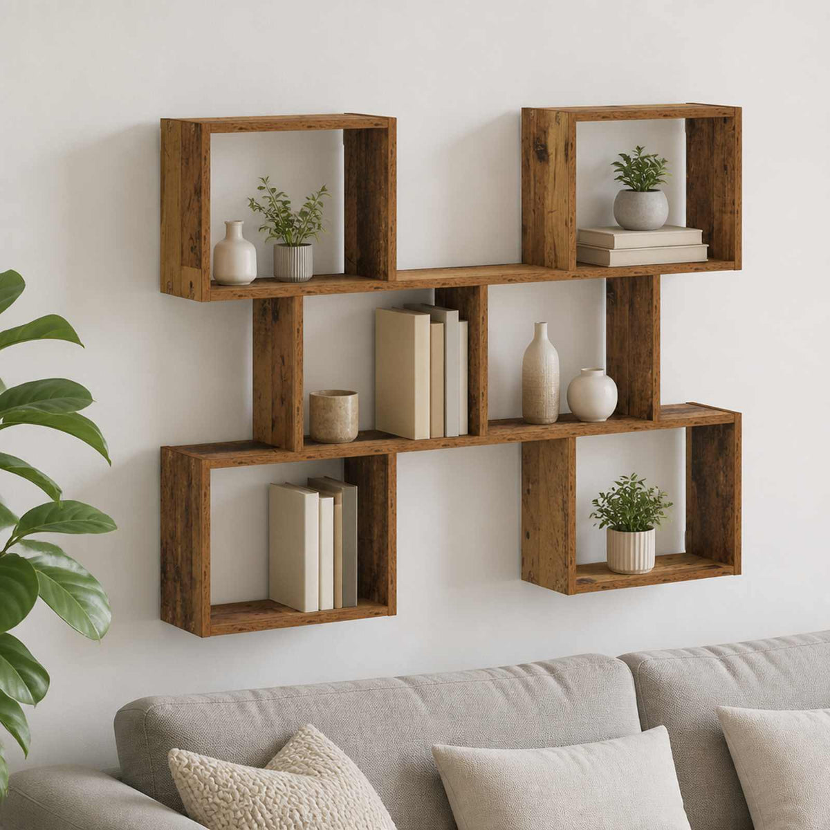 Sieninė lentyna Sendintos medienos 103 x 17 x 80 cm