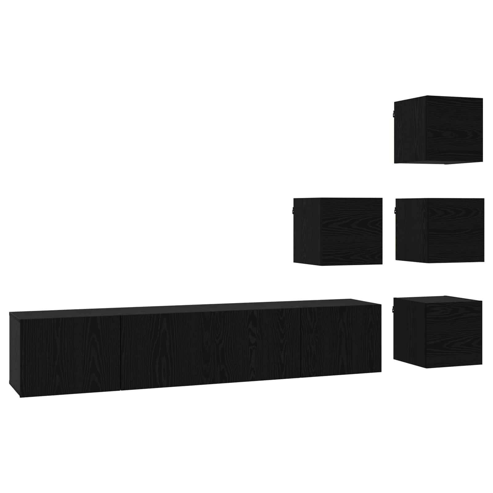 TV spintelių komplektas 6 pcs 80 x 30 x 30 cm Juodojo ąžuolo