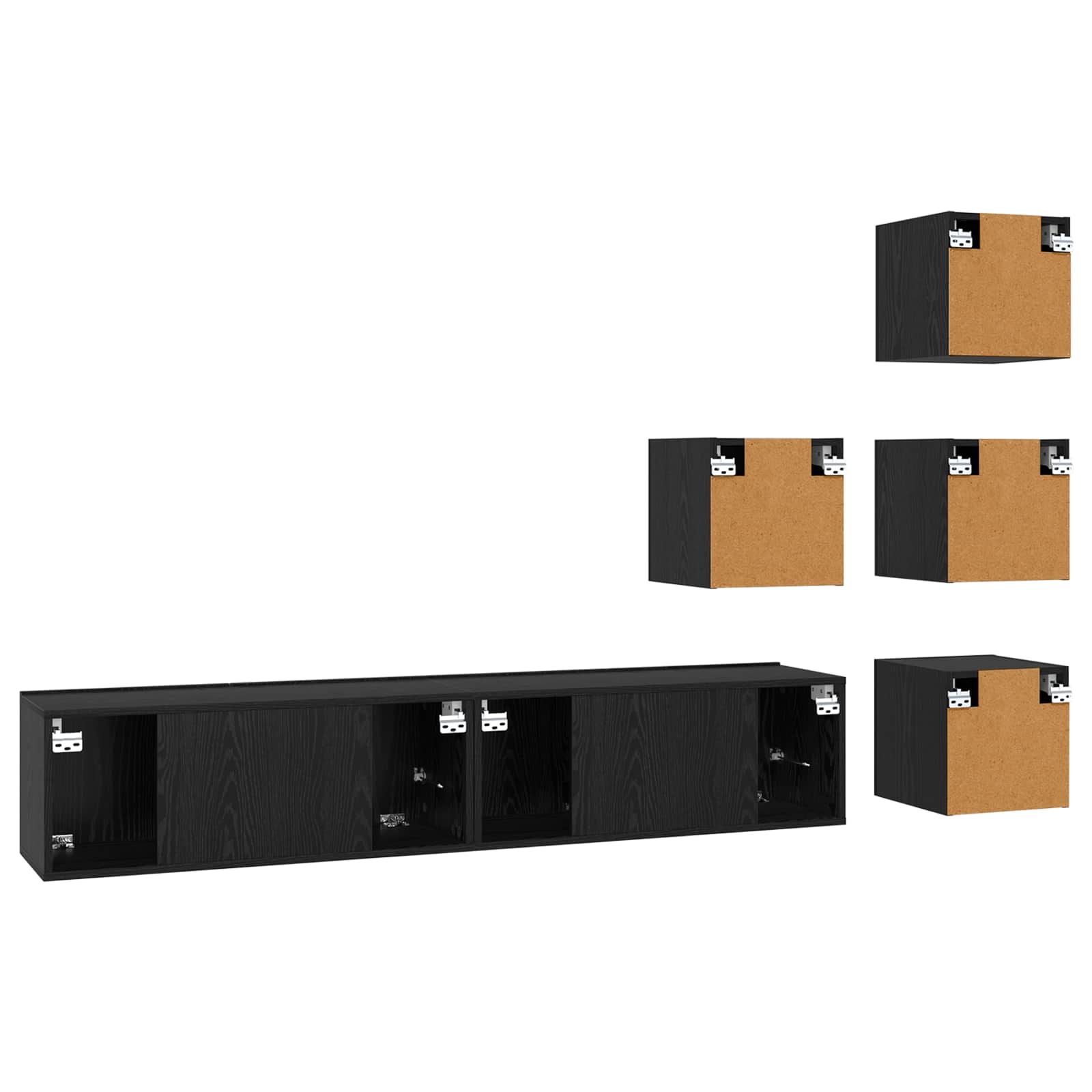 TV spintelių komplektas 6 pcs 80 x 30 x 30 cm Juodojo ąžuolo