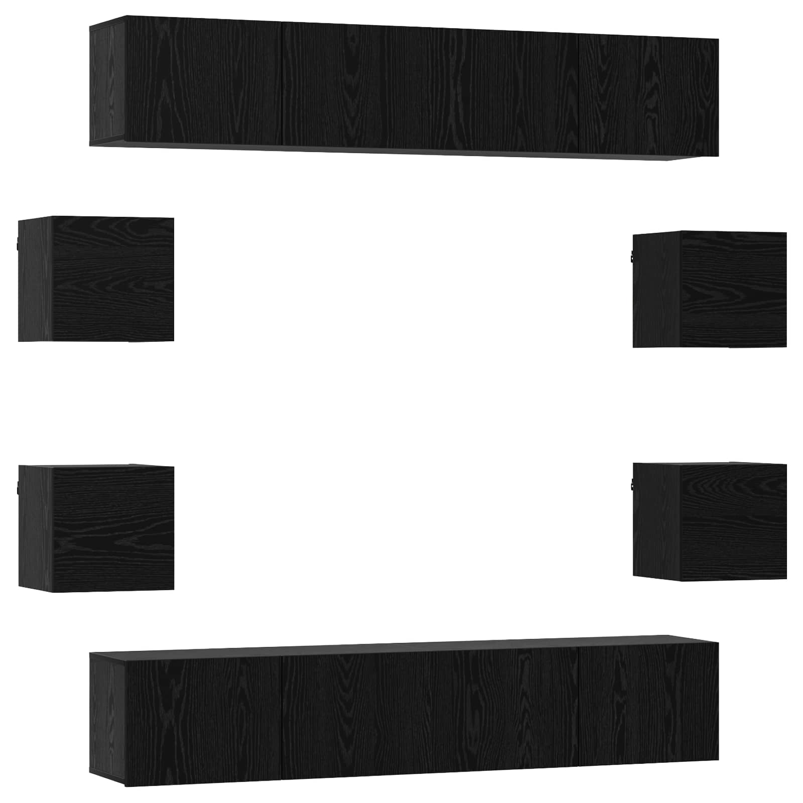 TV spintelių komplektas 8 pcs 80 x 30 x 30 cm Juodojo ąžuolo