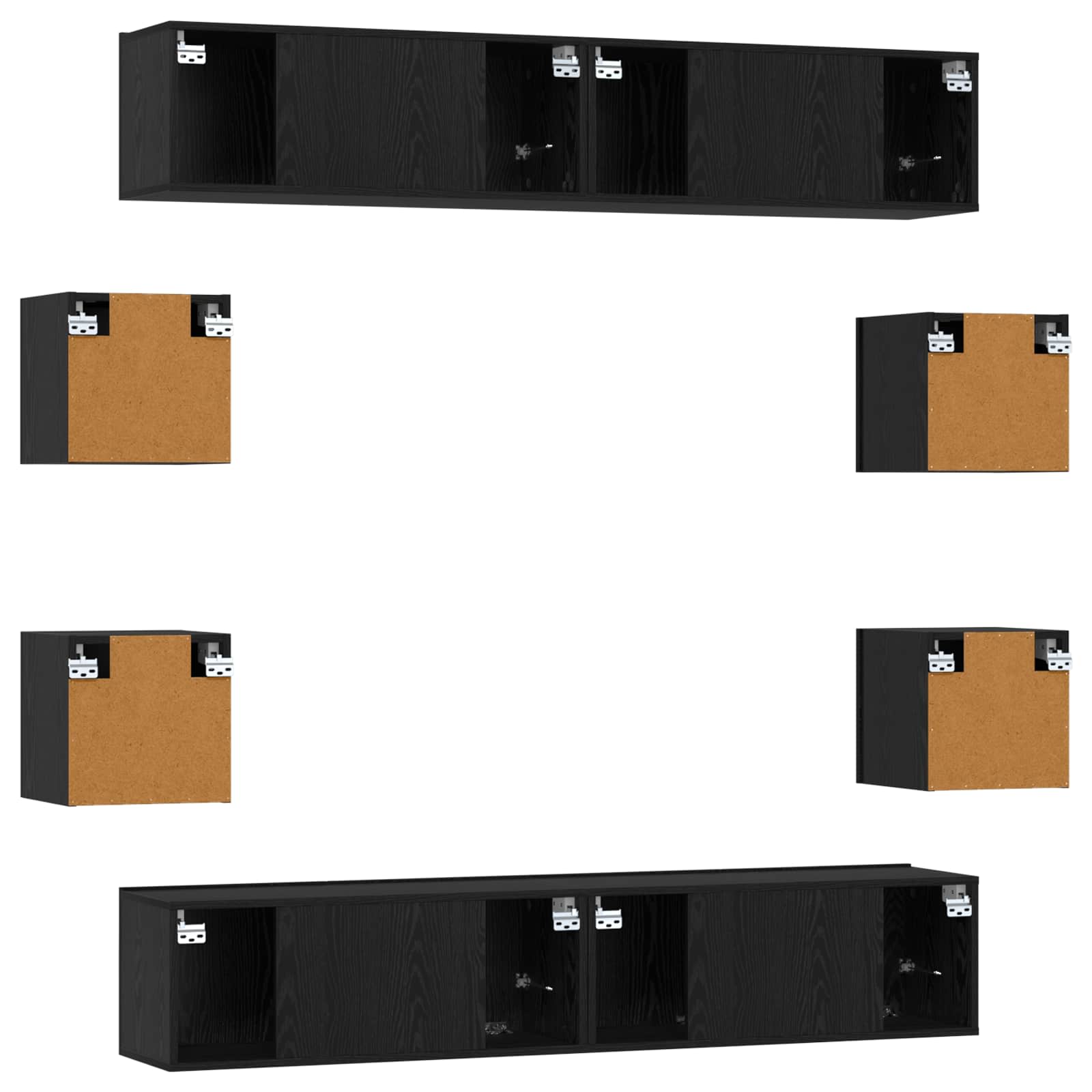 TV spintelių komplektas 8 pcs 80 x 30 x 30 cm Juodojo ąžuolo