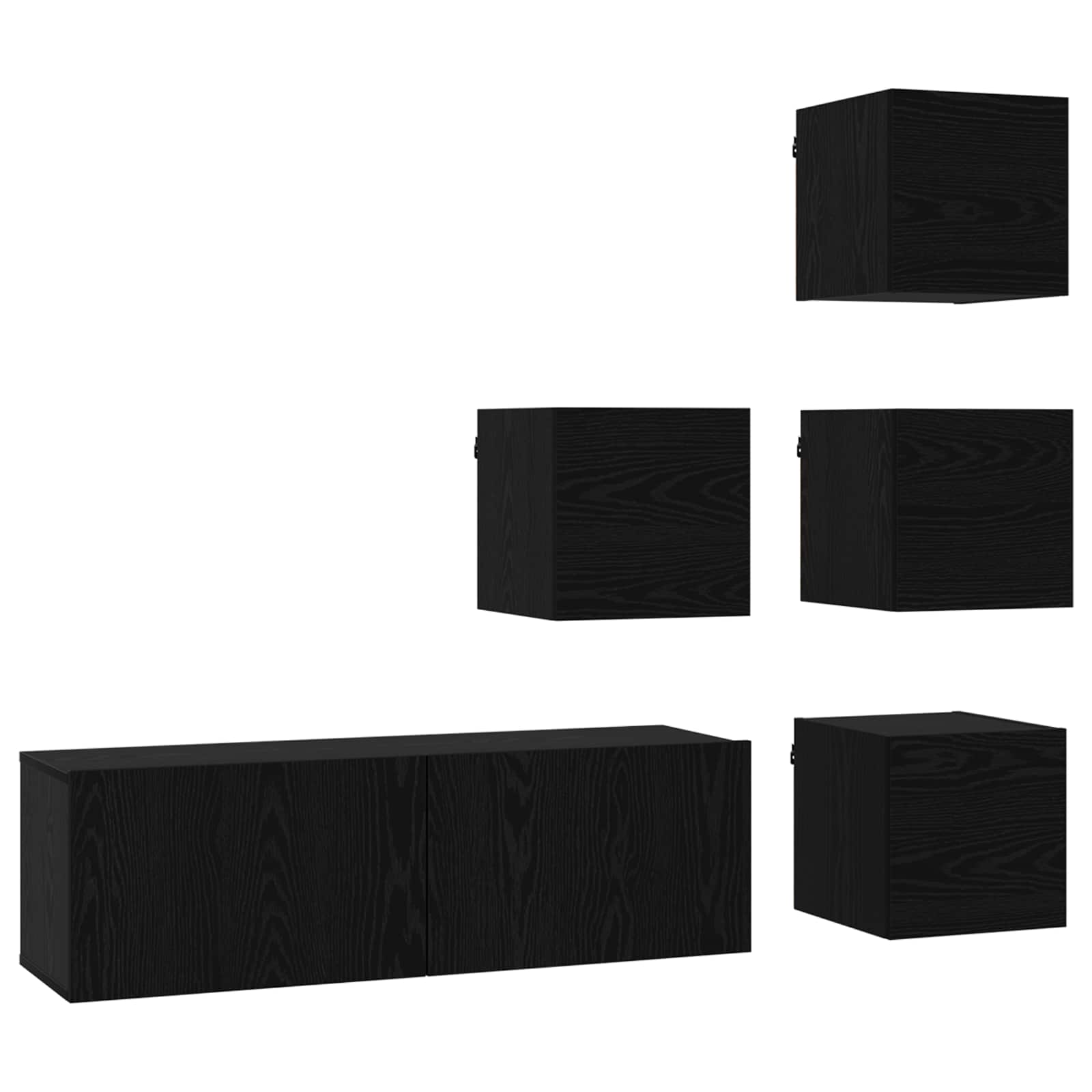 TV spintelių komplektas 5 pcs 100 x 30 x 30 cm Juodojo ąžuolo
