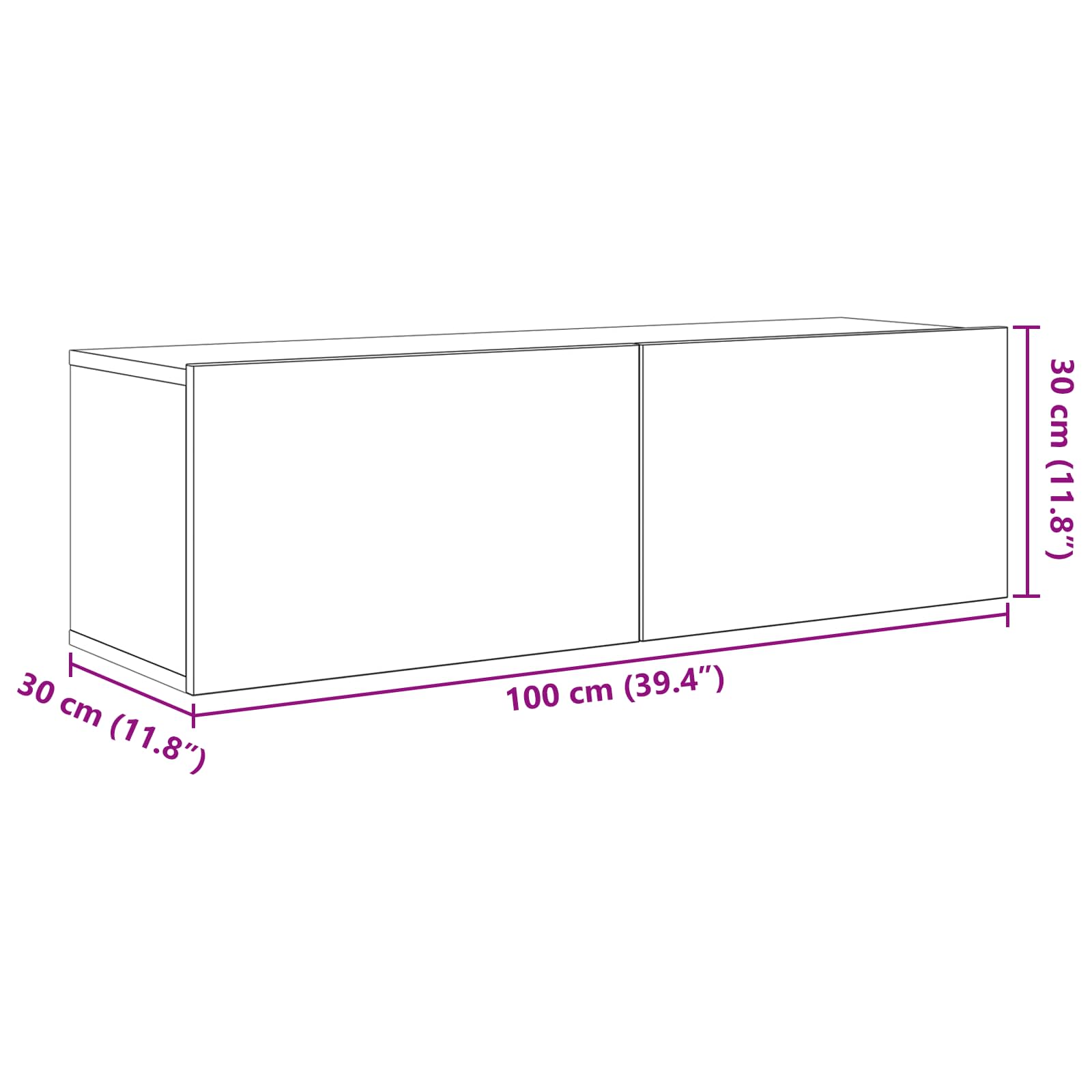 TV spintelių komplektas 5 pcs 100 x 30 x 30 cm Juodojo ąžuolo