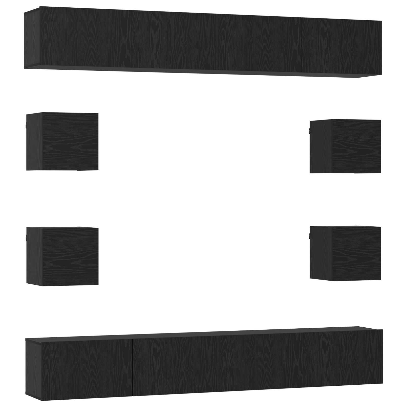 TV spintelių komplektas 8 pcs 100 x 30 x 30 cm Juodojo ąžuolo