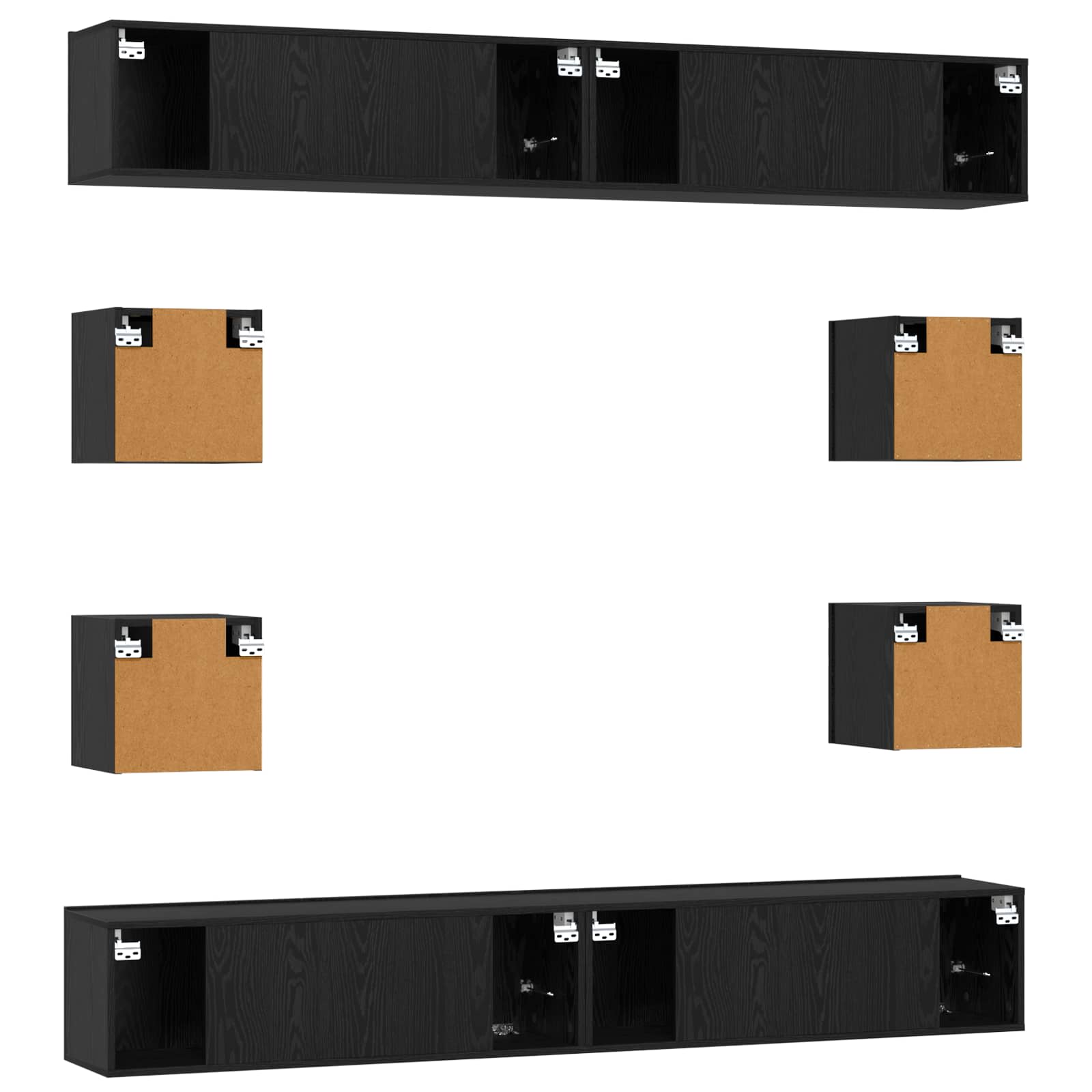TV spintelių komplektas 8 pcs 100 x 30 x 30 cm Juodojo ąžuolo